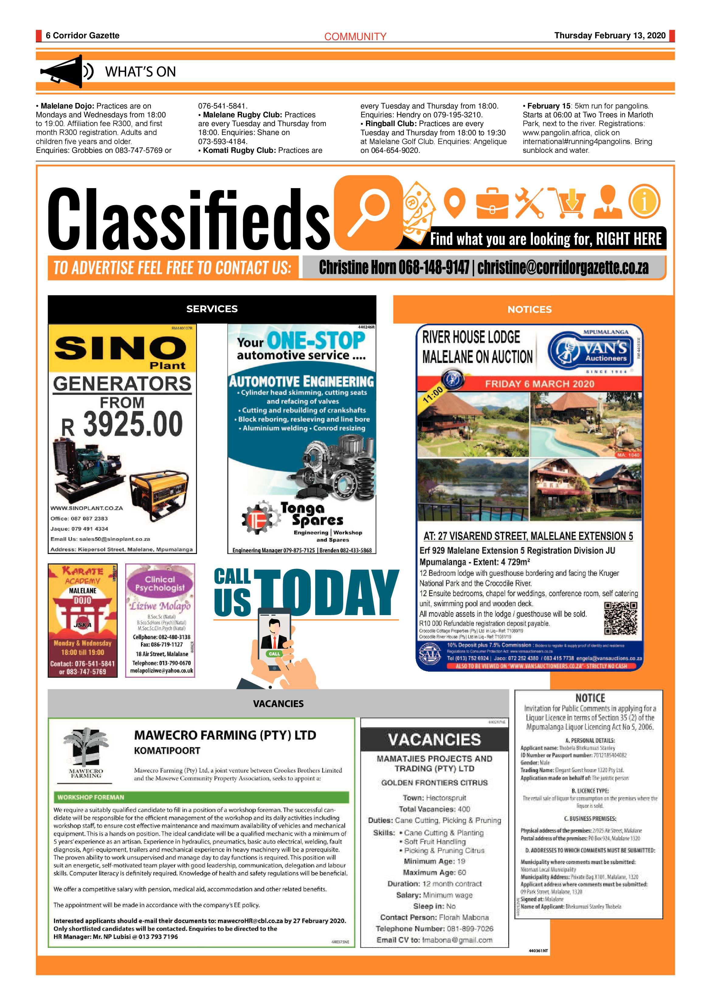 Corridor Gazette 13 February 2020 page 6