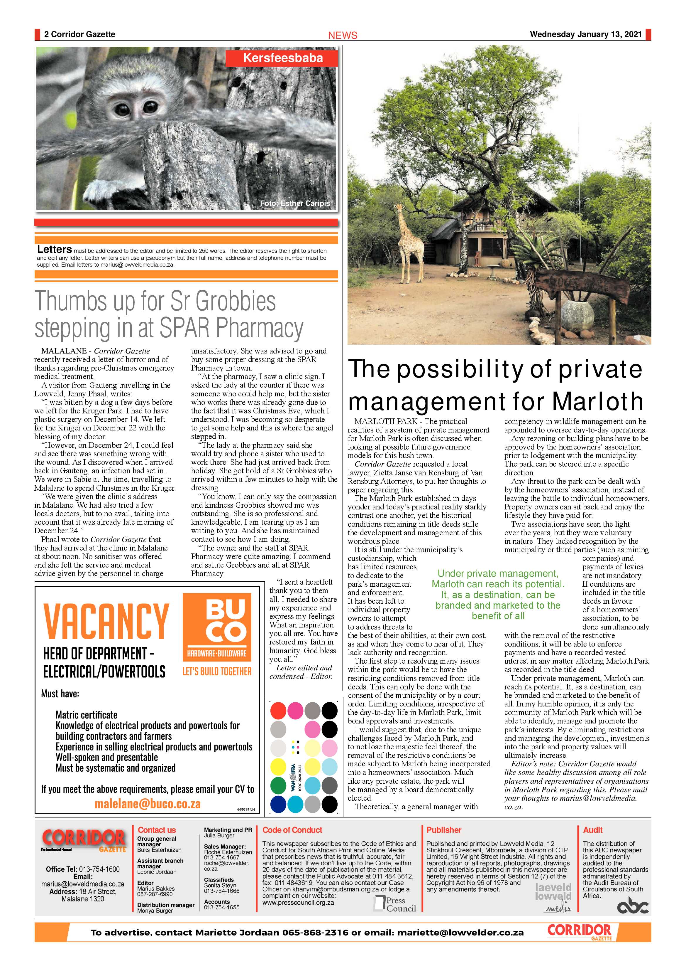Corridor Gazette 13 January 2021 page 2