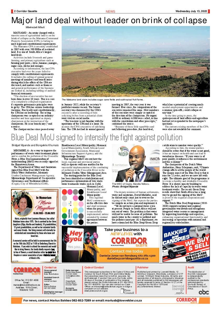 Corridor Gazette 13 July 2022 page 2