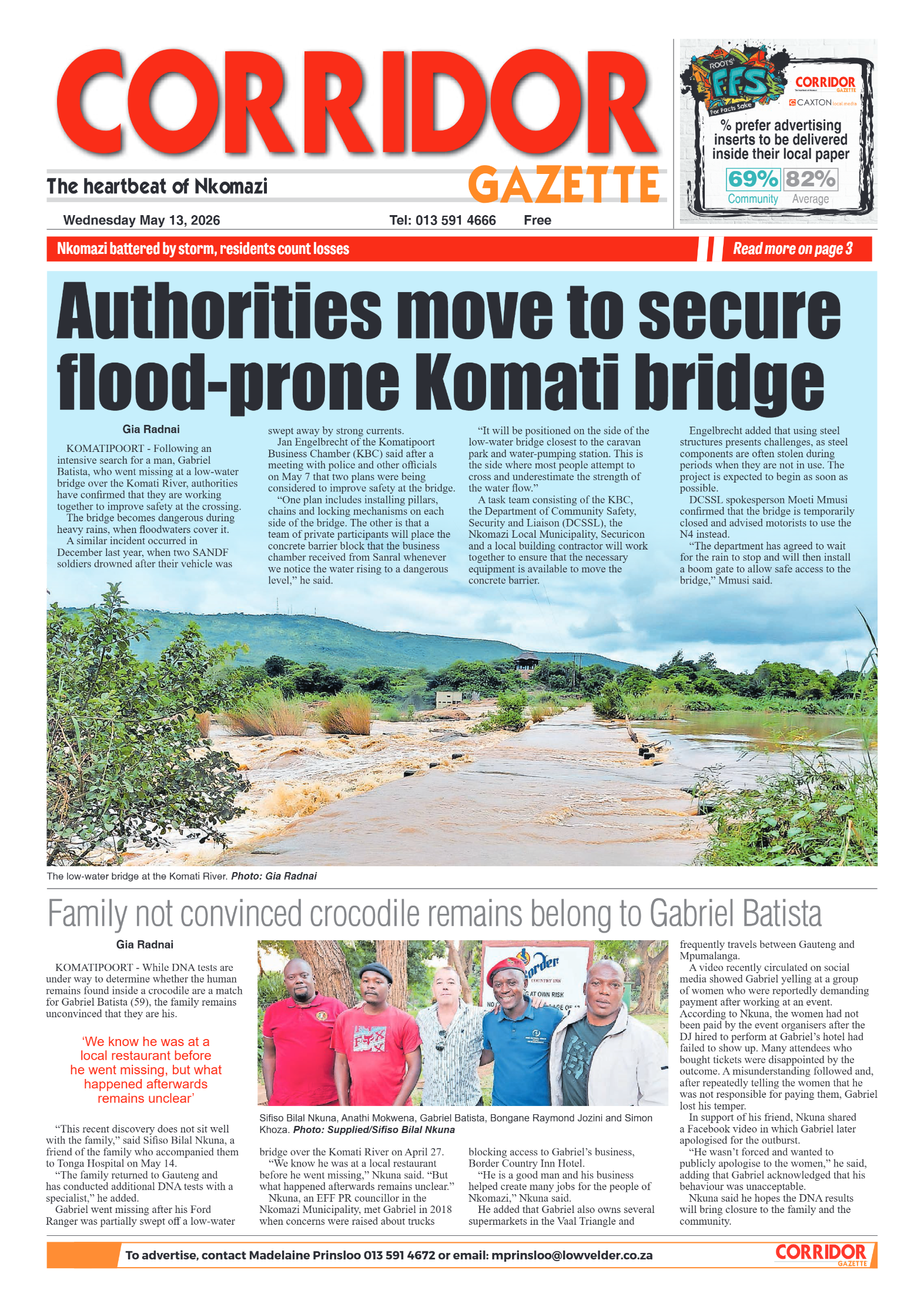 Corridor Gazette 13 May 2026 page 1