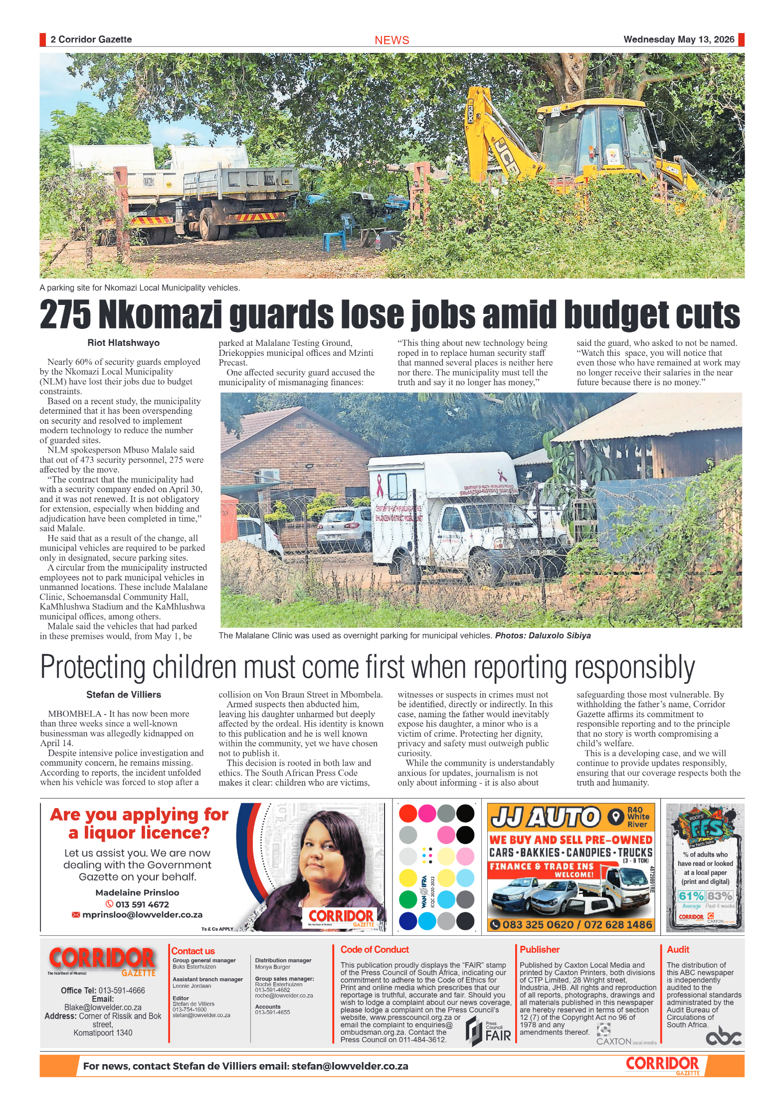 Corridor Gazette 13 May 2026 page 2