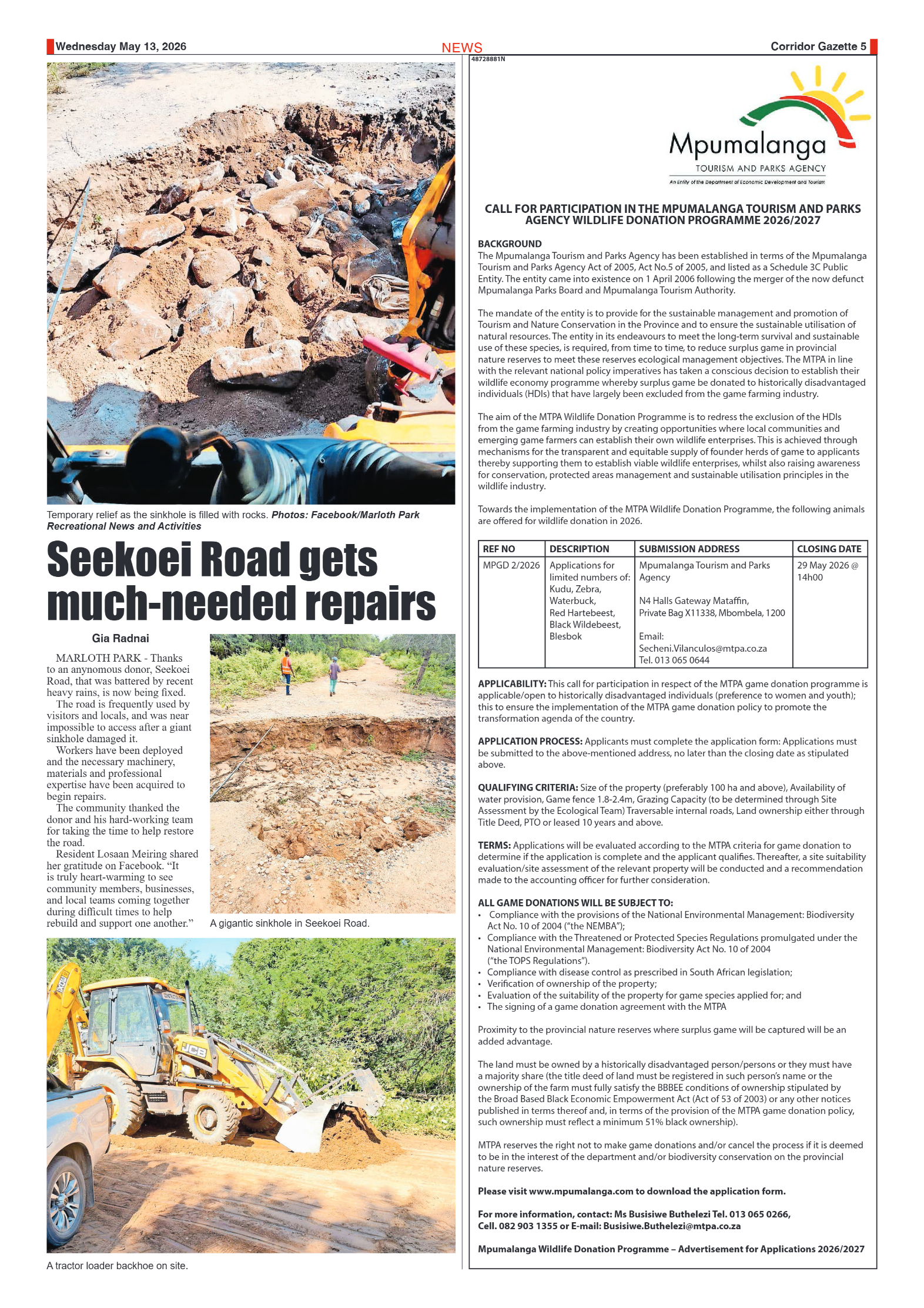 Corridor Gazette 13 May 2026 page 5