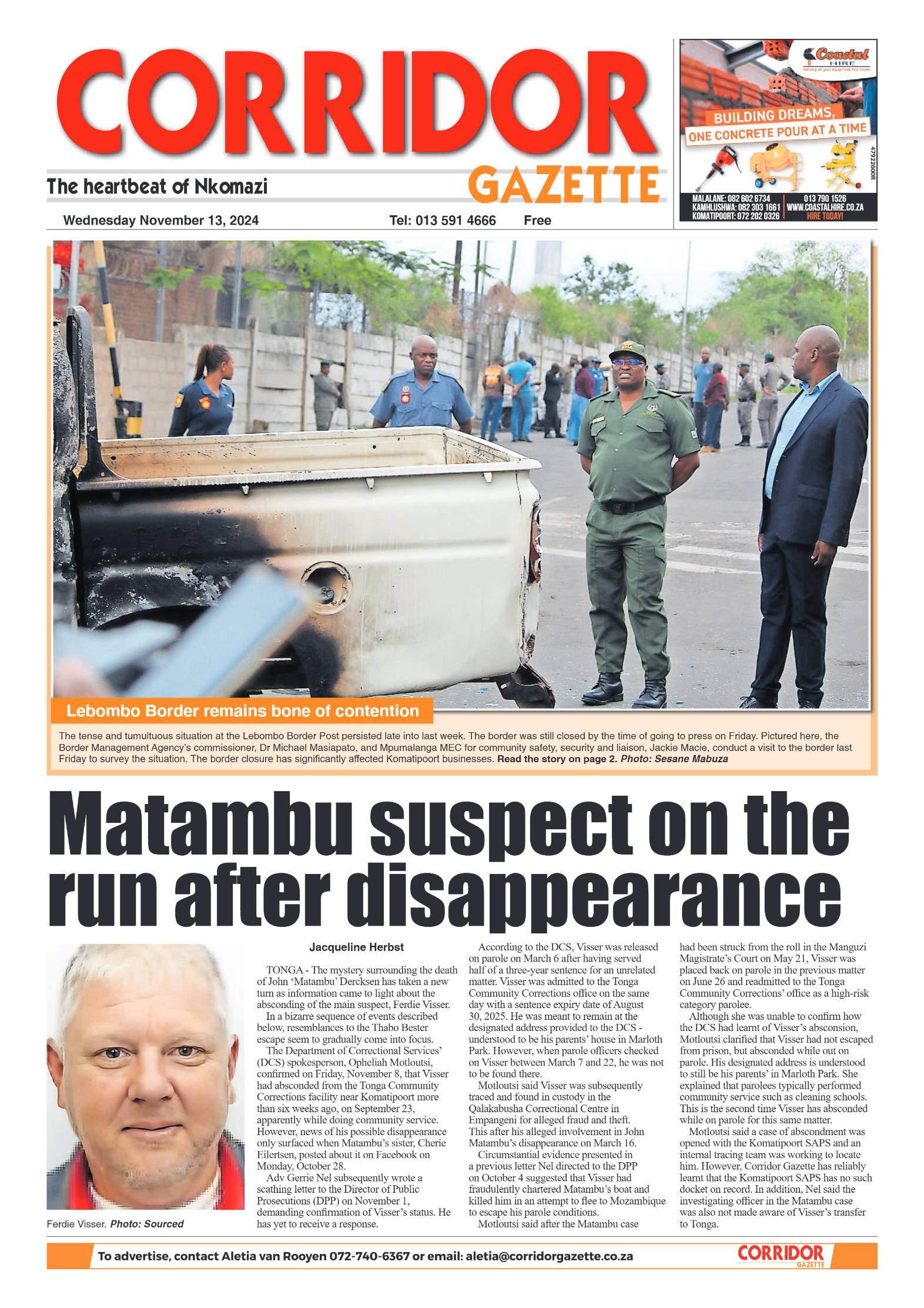 Corridor Gazette 13 November 2024 page 1