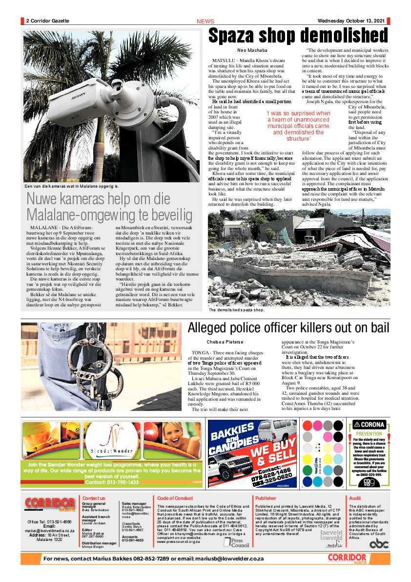 Corridor Gazette 13 October 2021 page 2