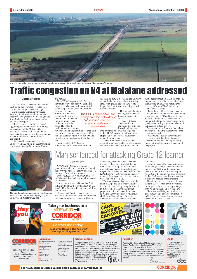 Corridor Gazette 13 September 2023 page 2