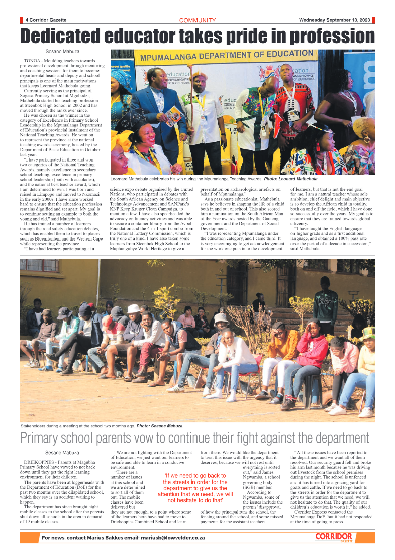 Corridor Gazette 13 September 2023 page 4