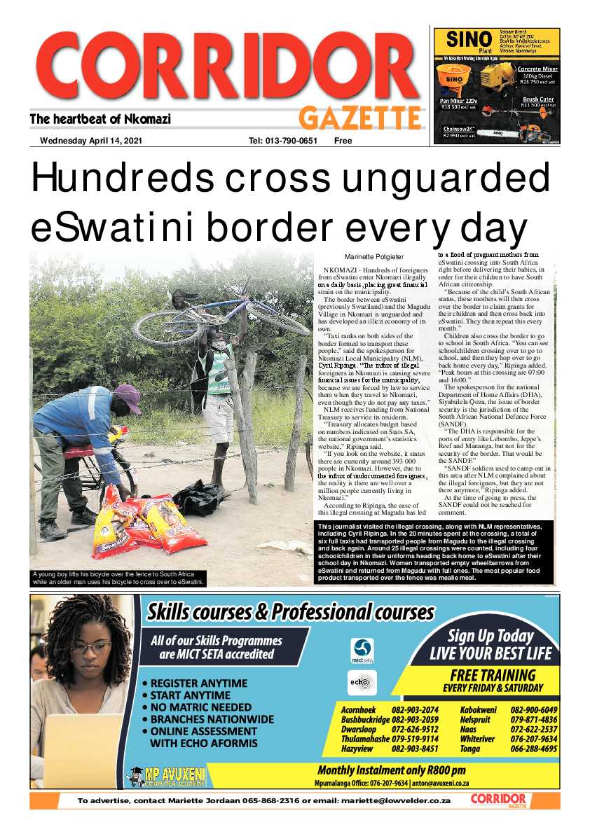 Corridor gazette 14 April 2021 page 1