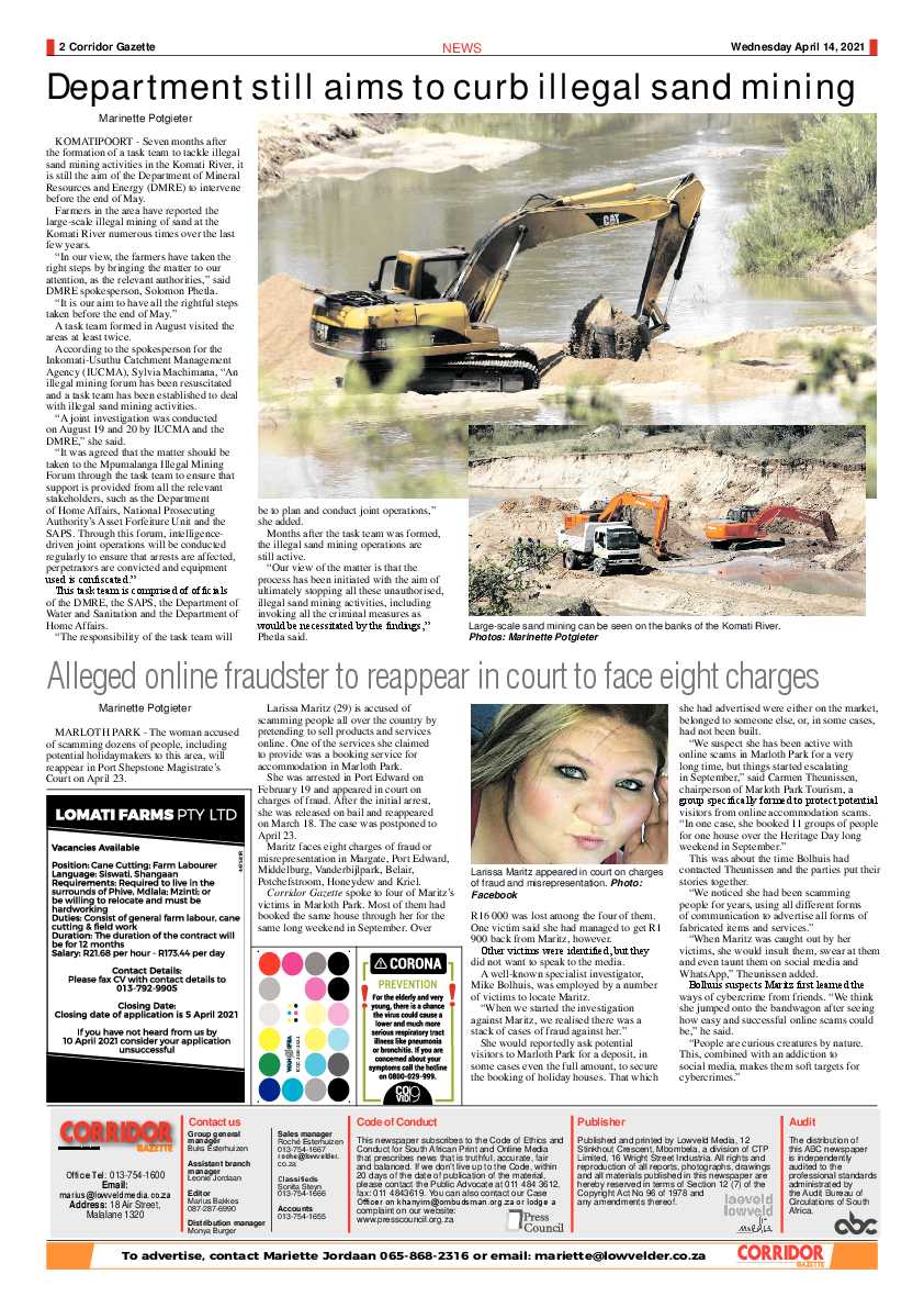 Corridor gazette 14 April 2021 page 2