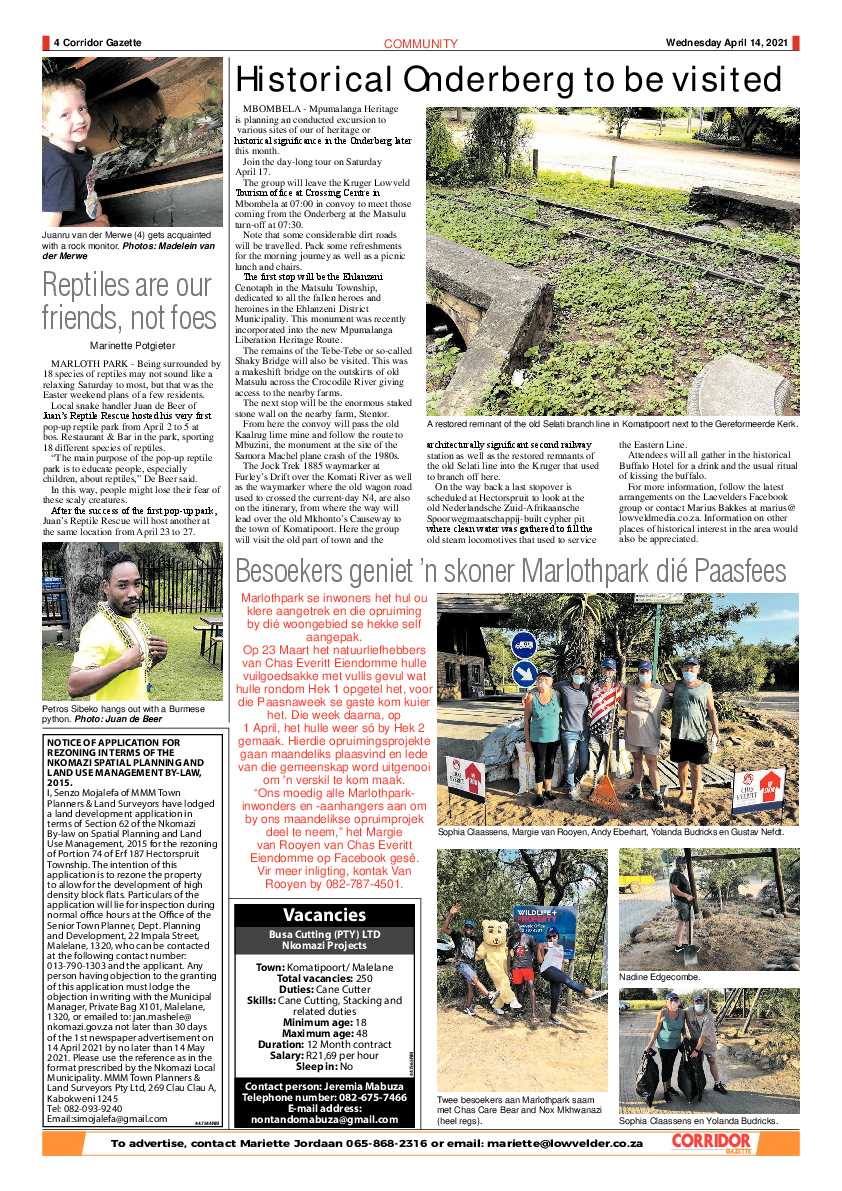 Corridor gazette 14 April 2021 page 4