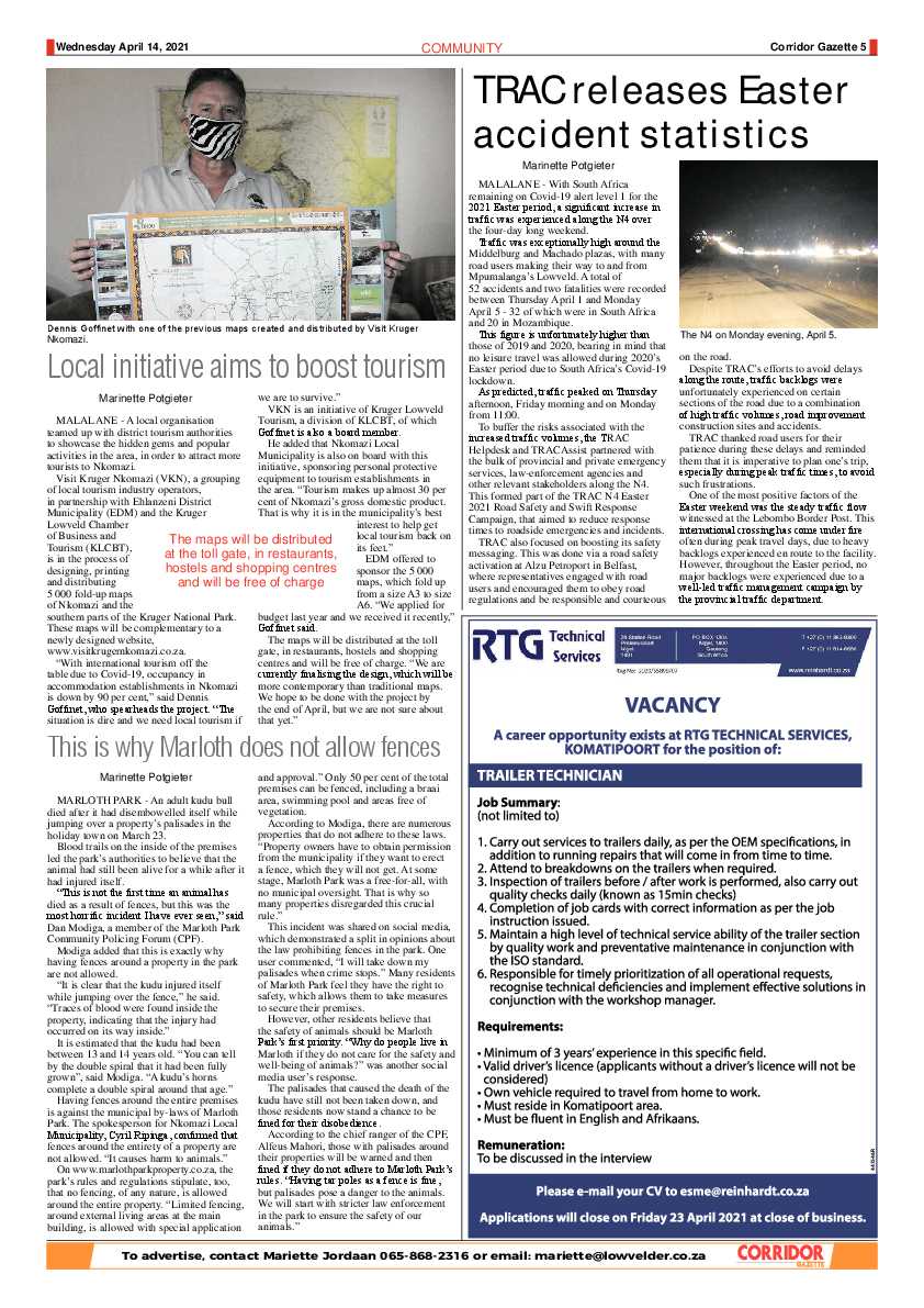 Corridor gazette 14 April 2021 page 5