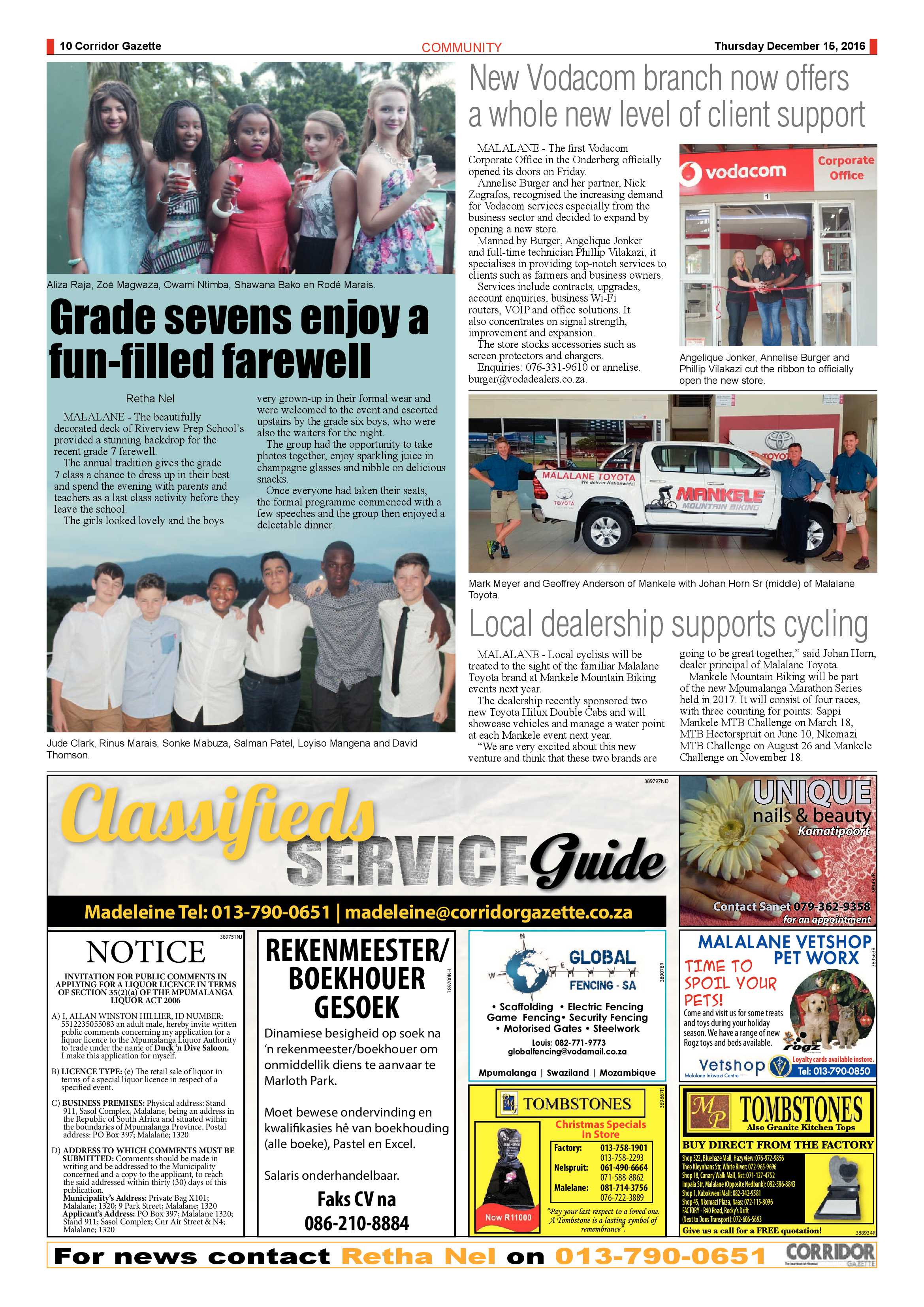 Corridor Gazette 15 December 2016 page 10