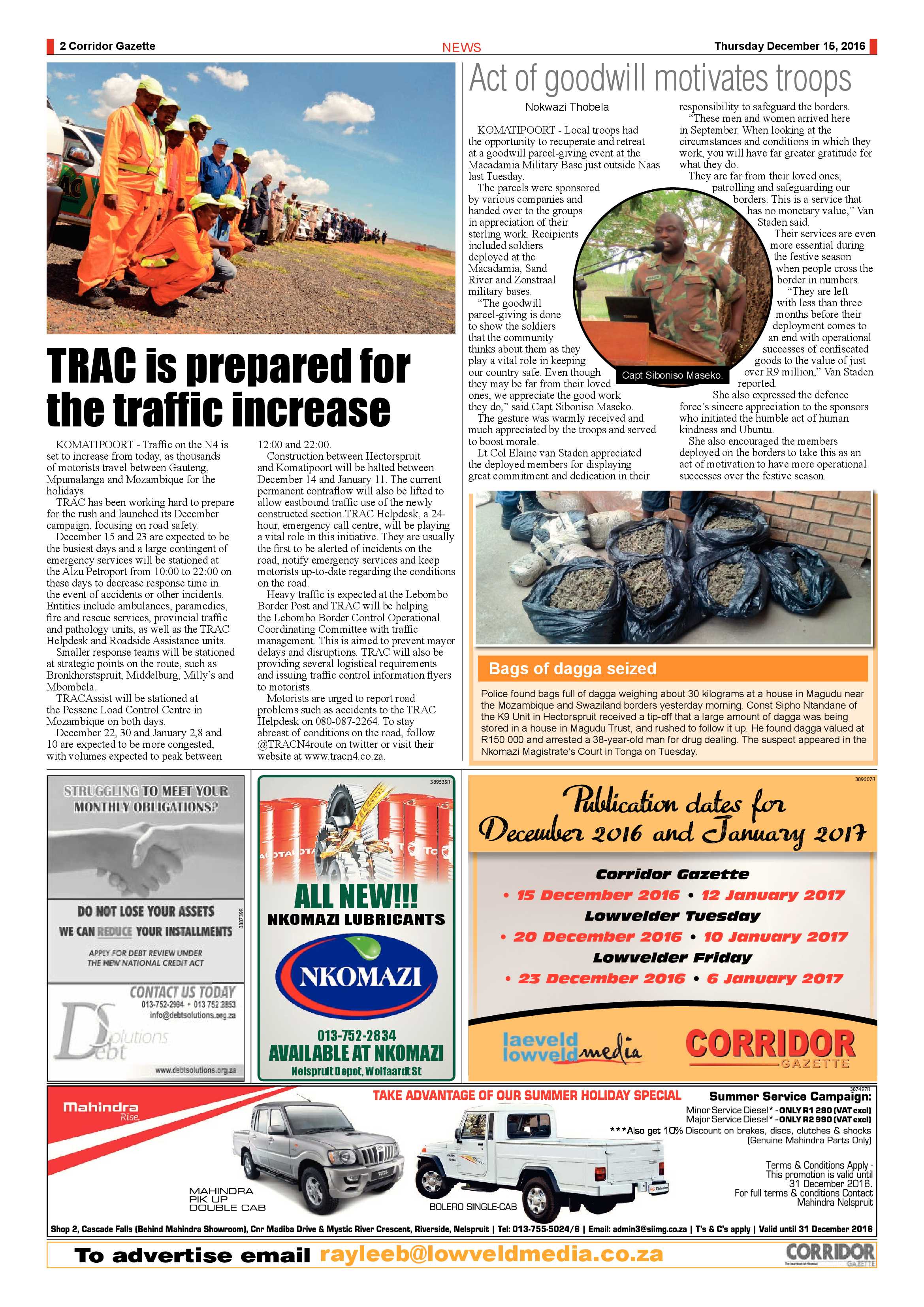 Corridor Gazette 15 December 2016 page 2