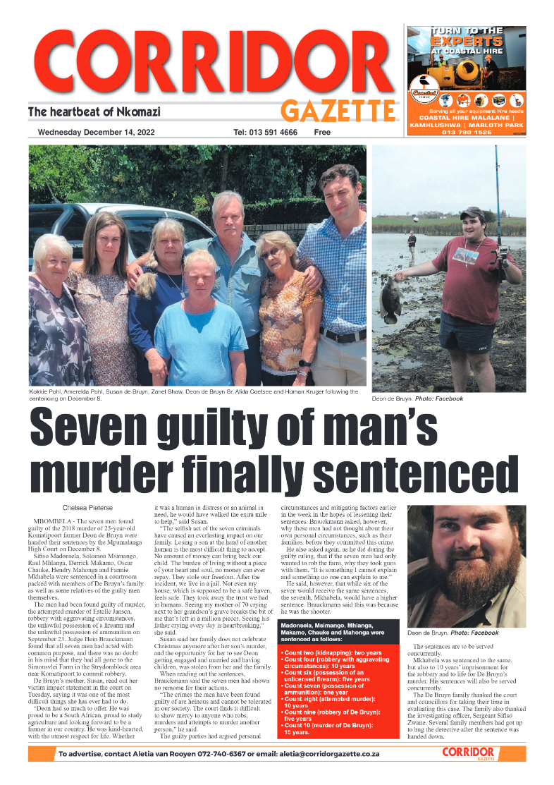 Corridor Gazette 14 December 2022 page 1