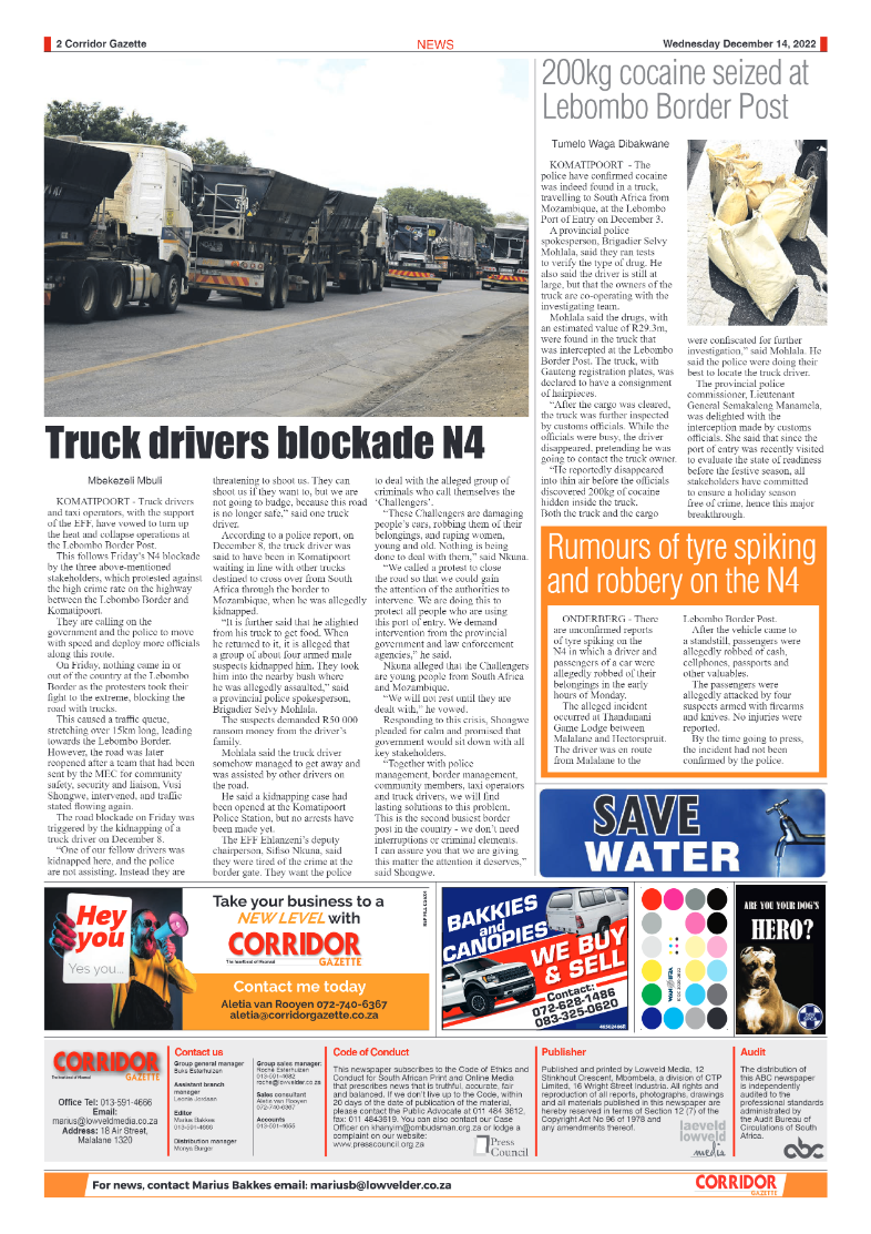Corridor Gazette 14 December 2022 page 2