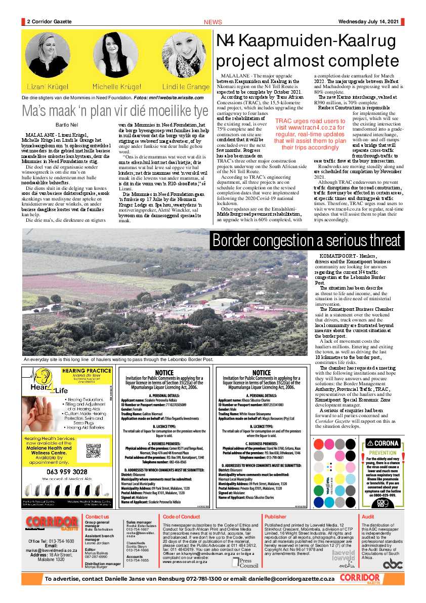 Corridor Gazette 14 July 2021 page 2