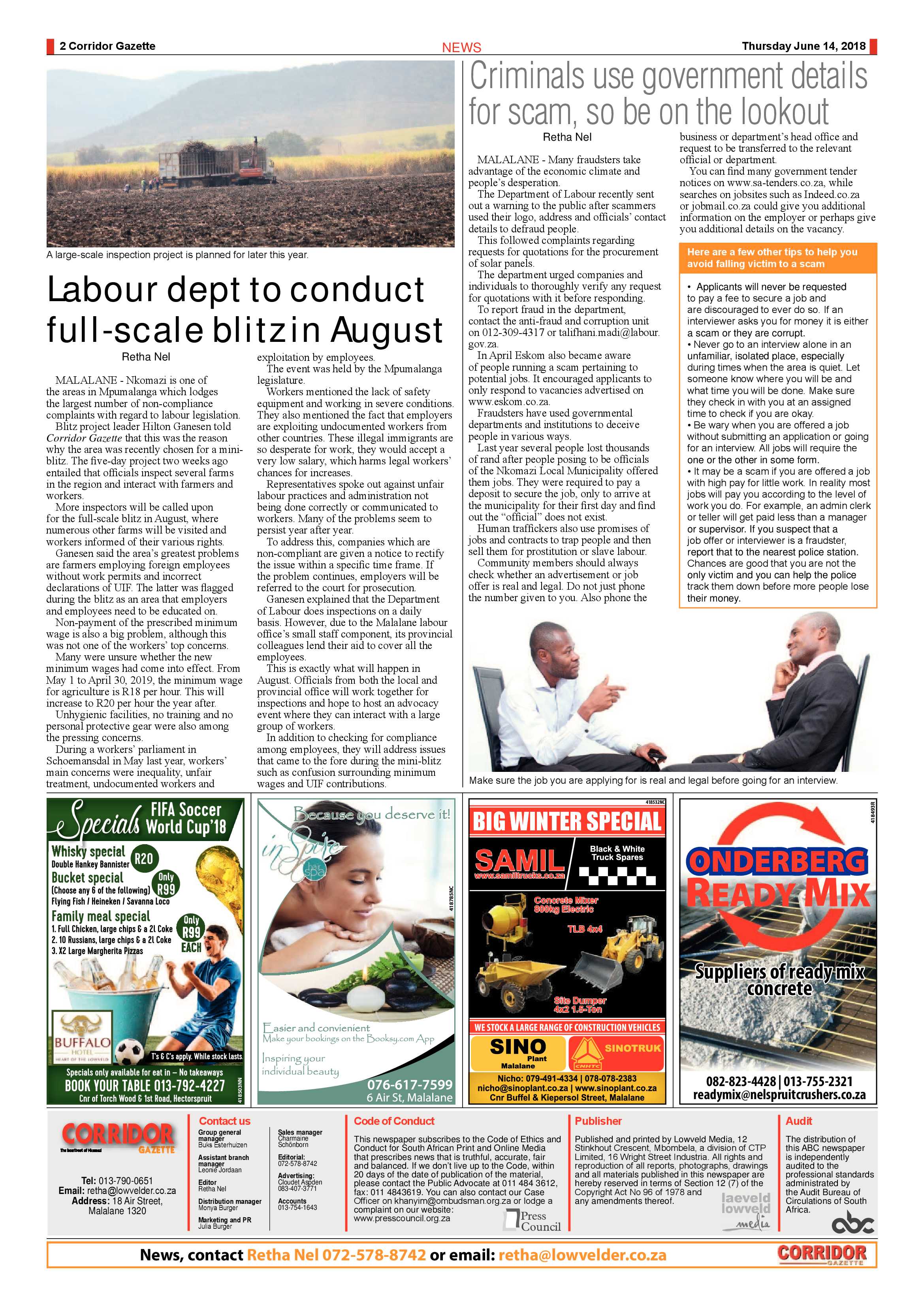 Corridor Gazette 14 June 2018 page 2