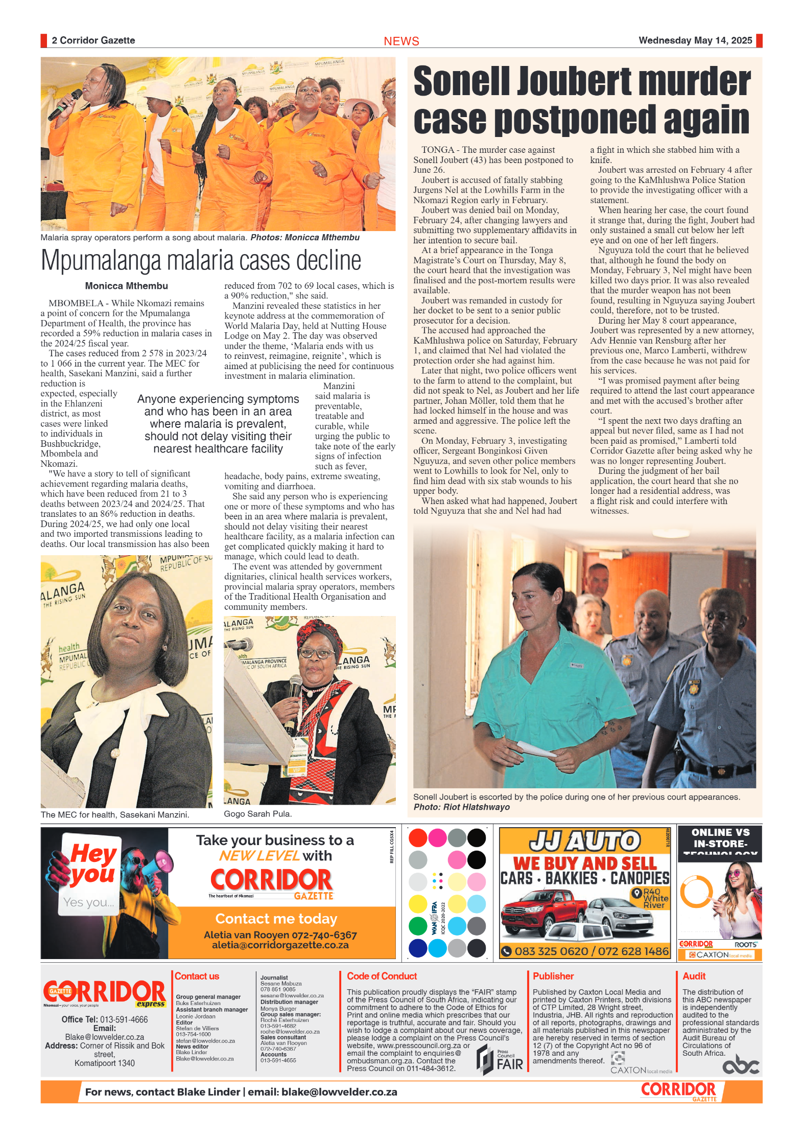 Corridor Gazette 15 May 2025 page 2