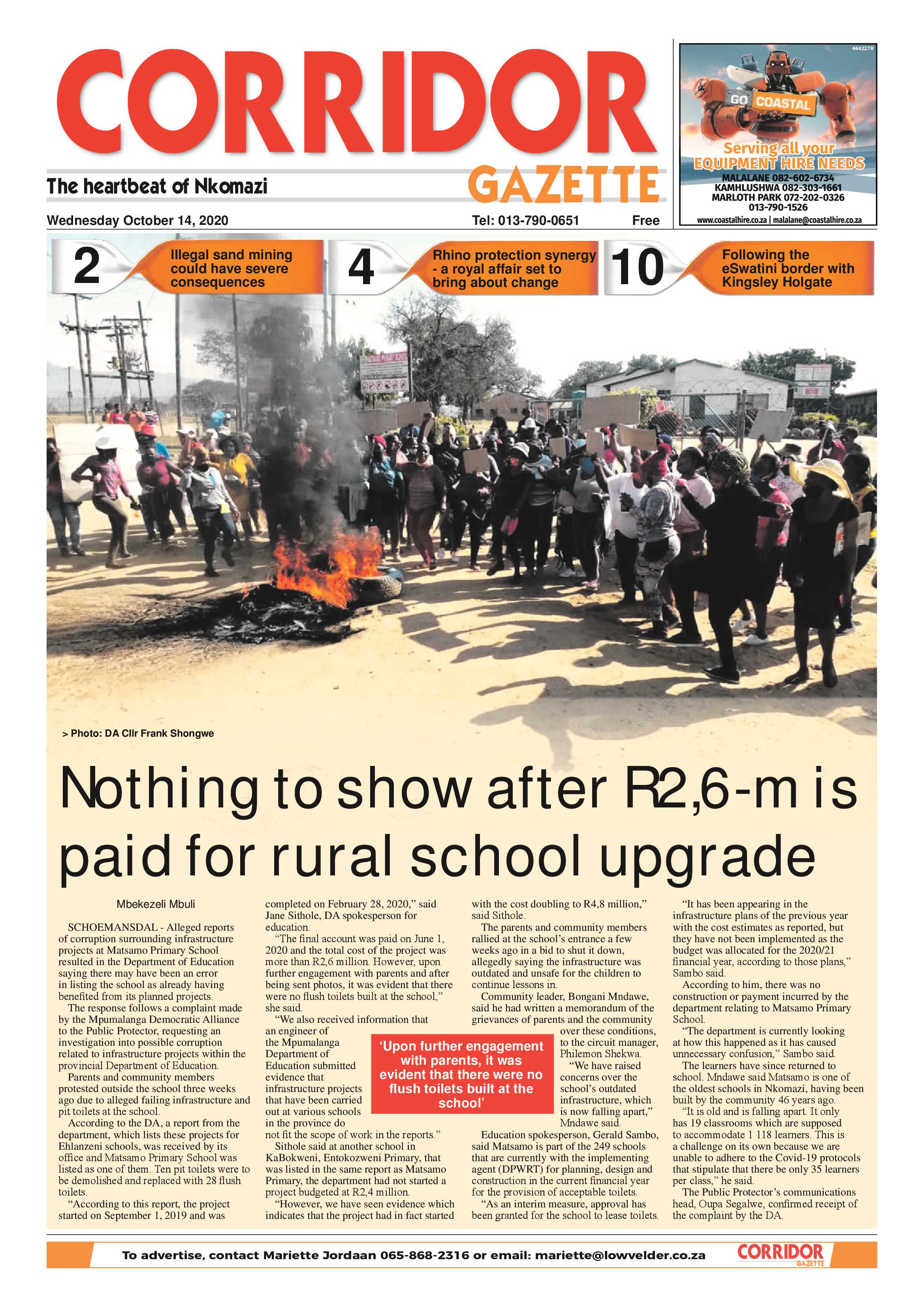Corridor Gazette 14 October 2020 page 1