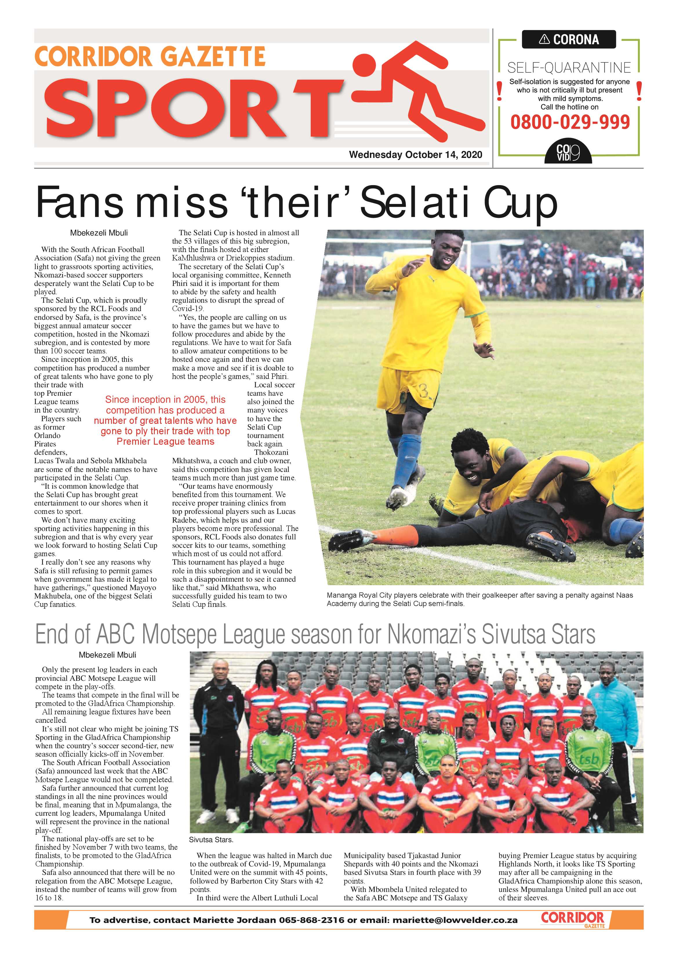 Corridor Gazette 14 October 2020 page 12