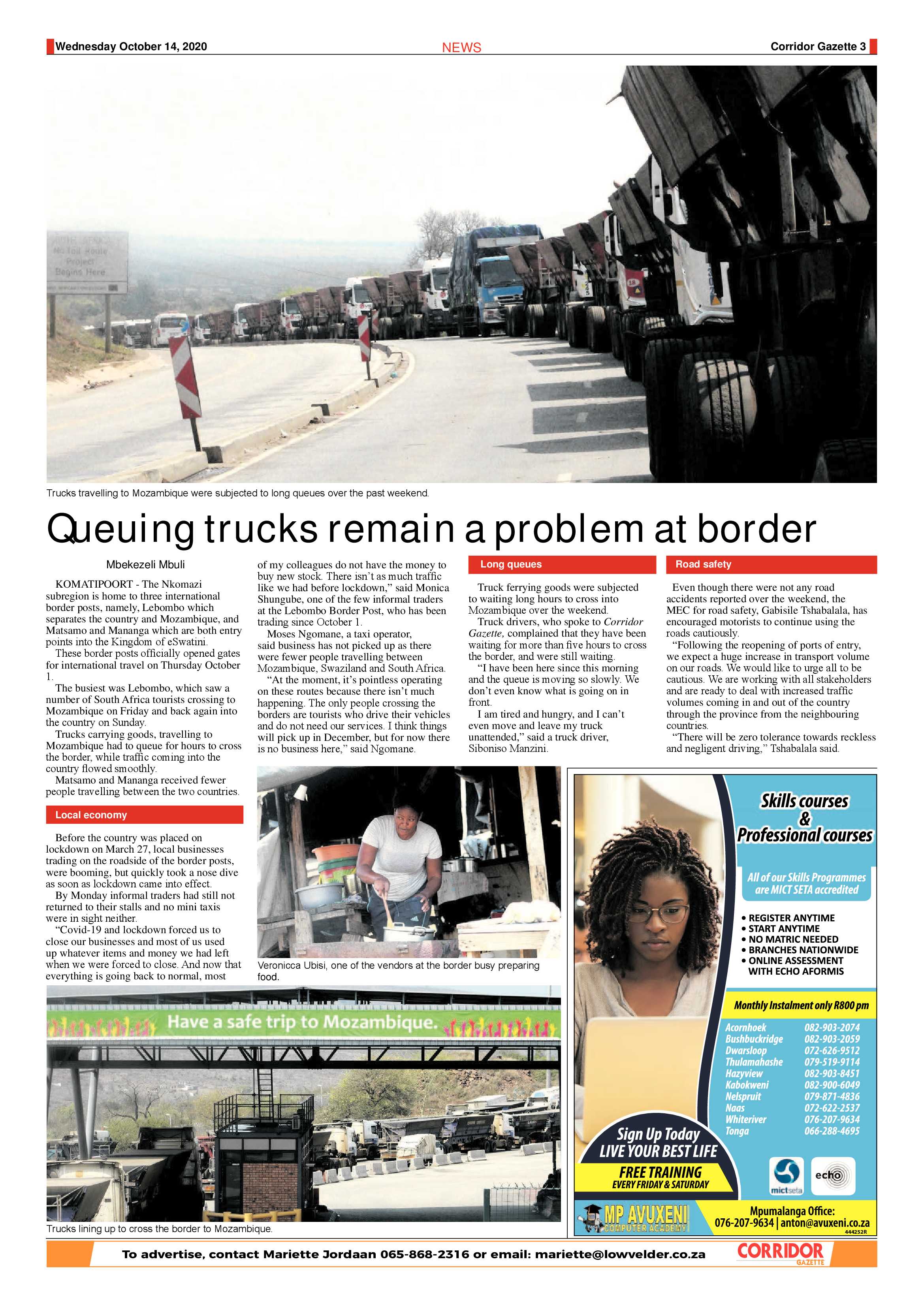 Corridor Gazette 14 October 2020 page 3