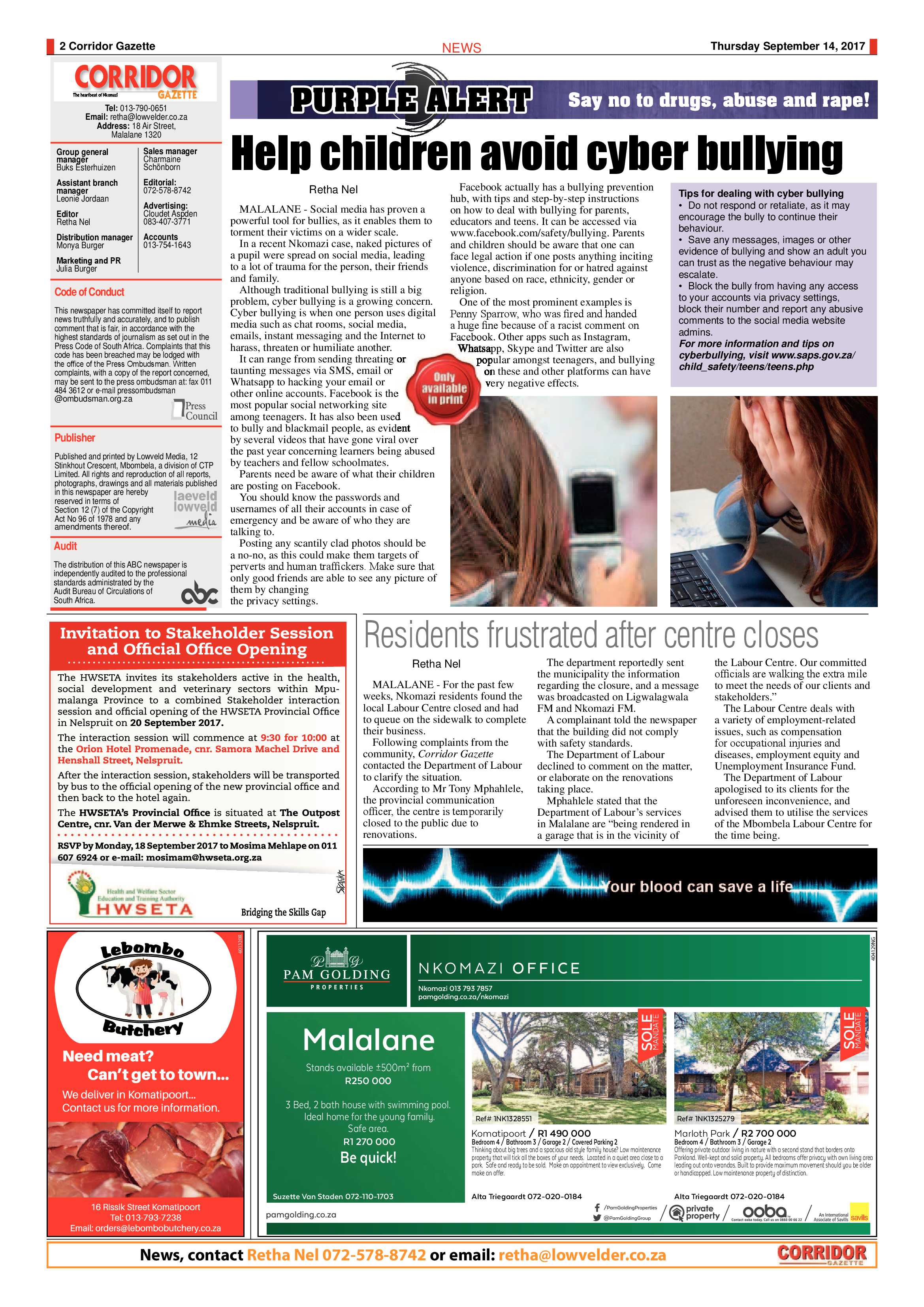 Corridor Gazette 14 September 2017 page 2