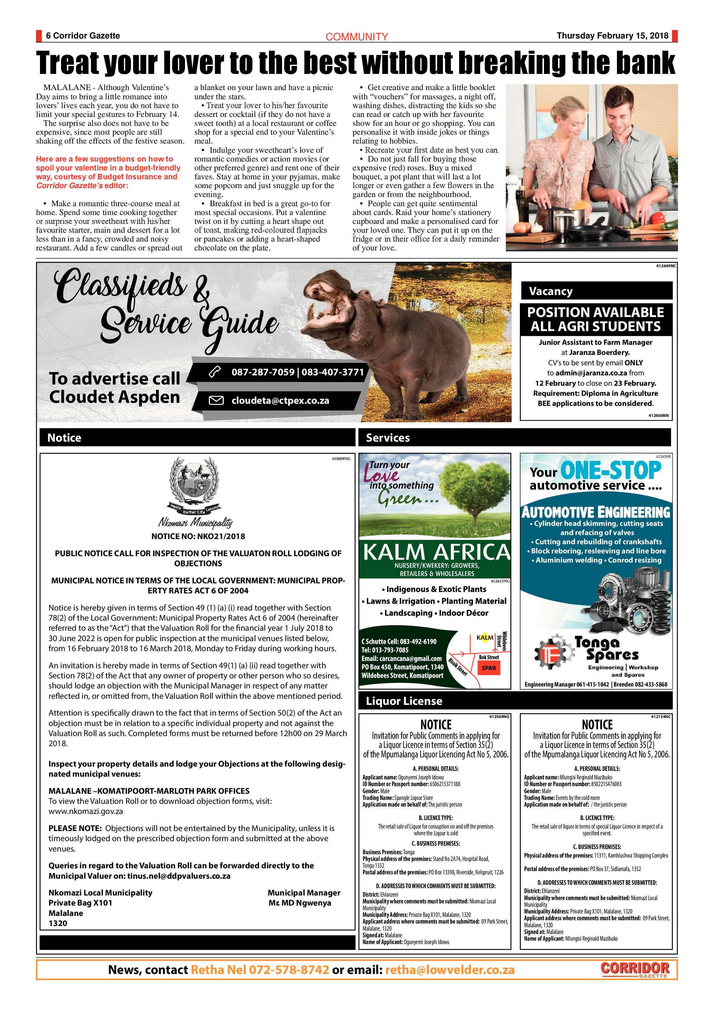 Corridor Gazette 15 February 2018 page 6