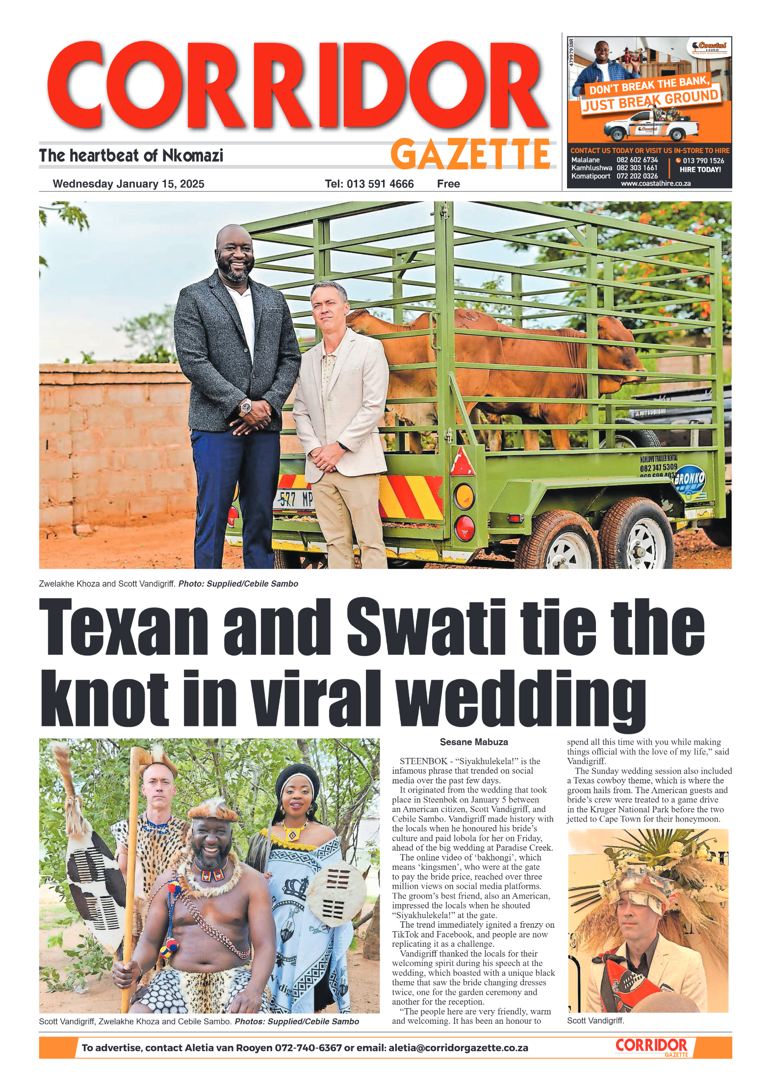 Corridor Gazette 15 January 2025 page 1