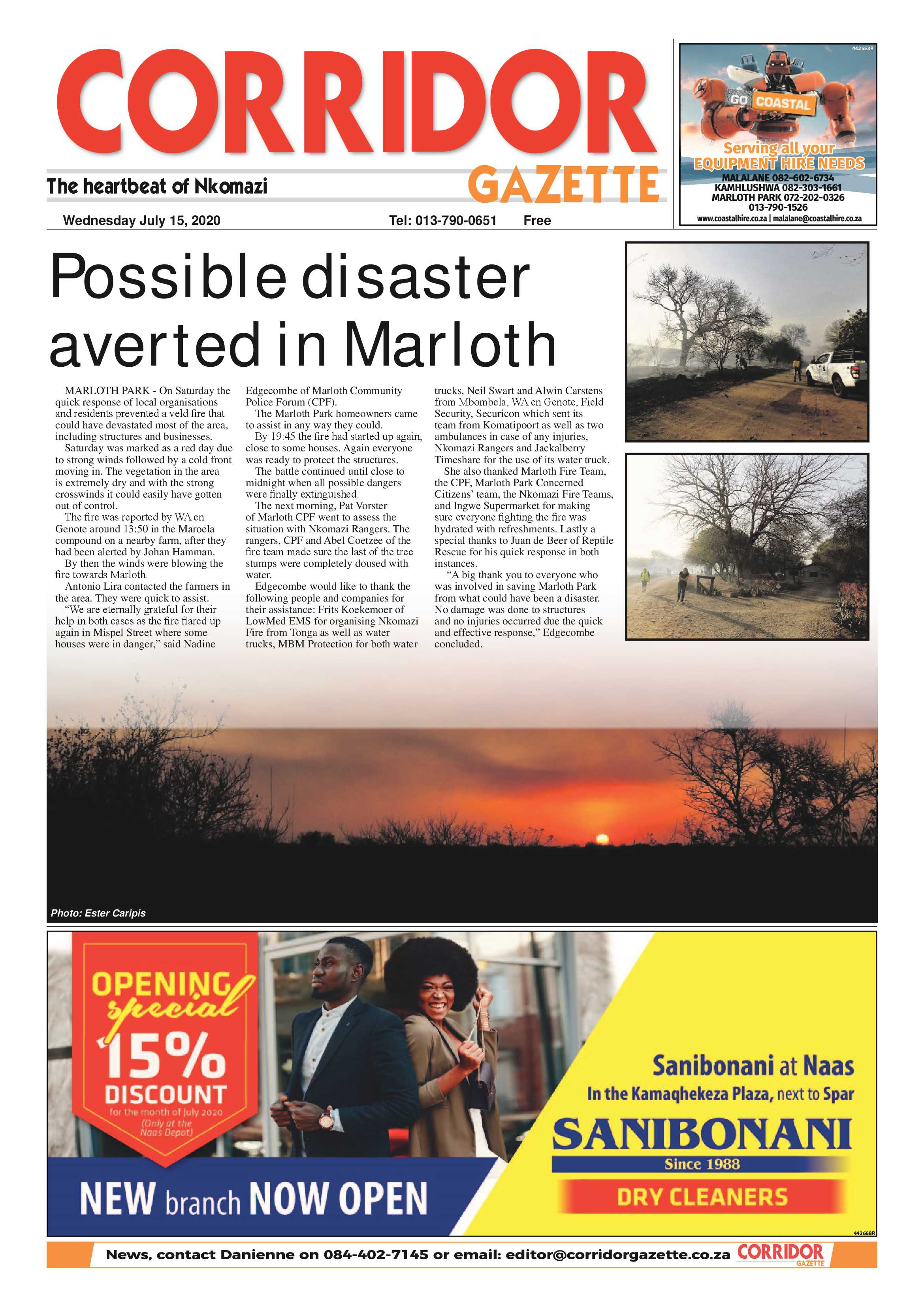 Corridor Gazette 15 July 2020 page 1