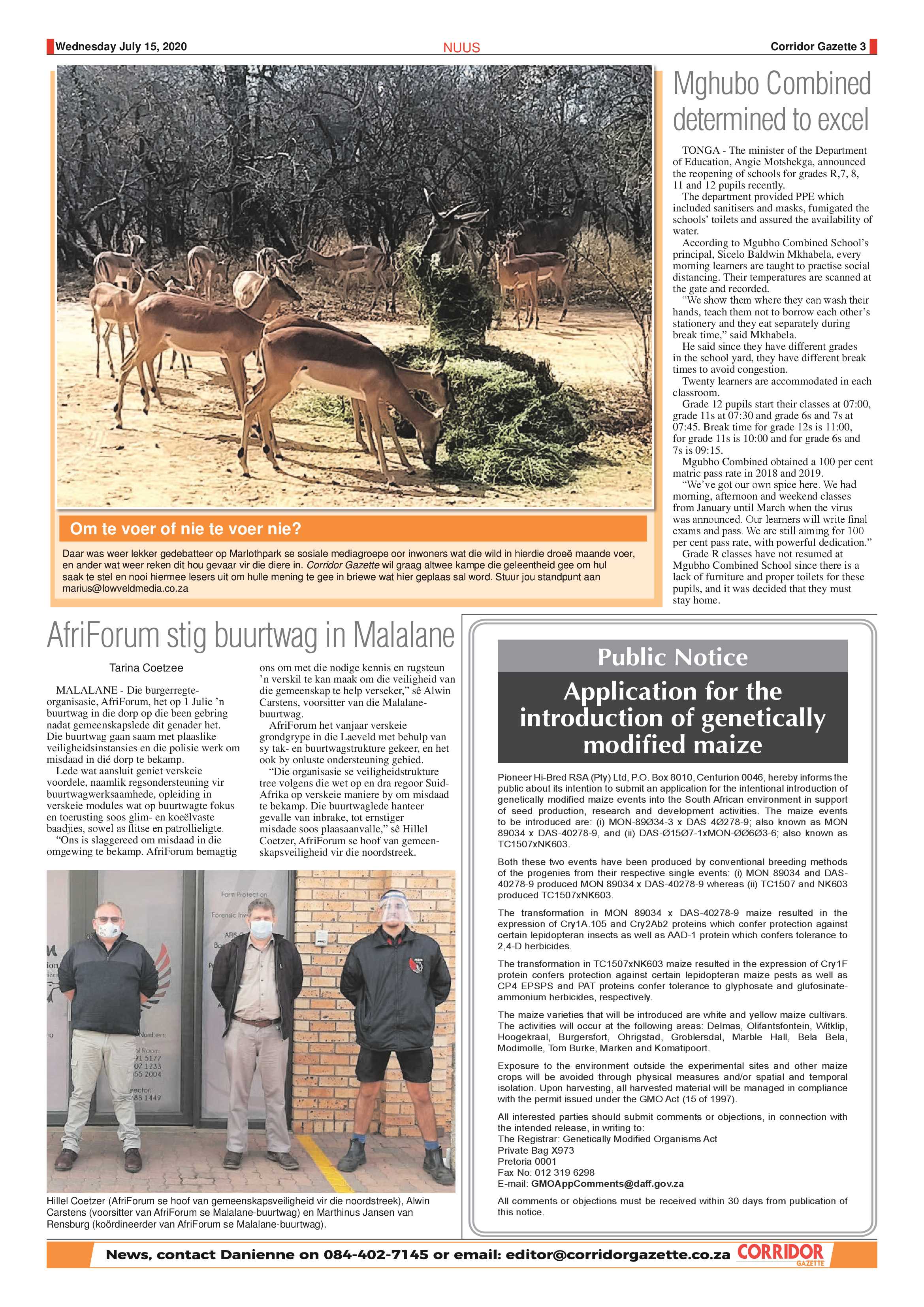 Corridor Gazette 15 July 2020 page 3