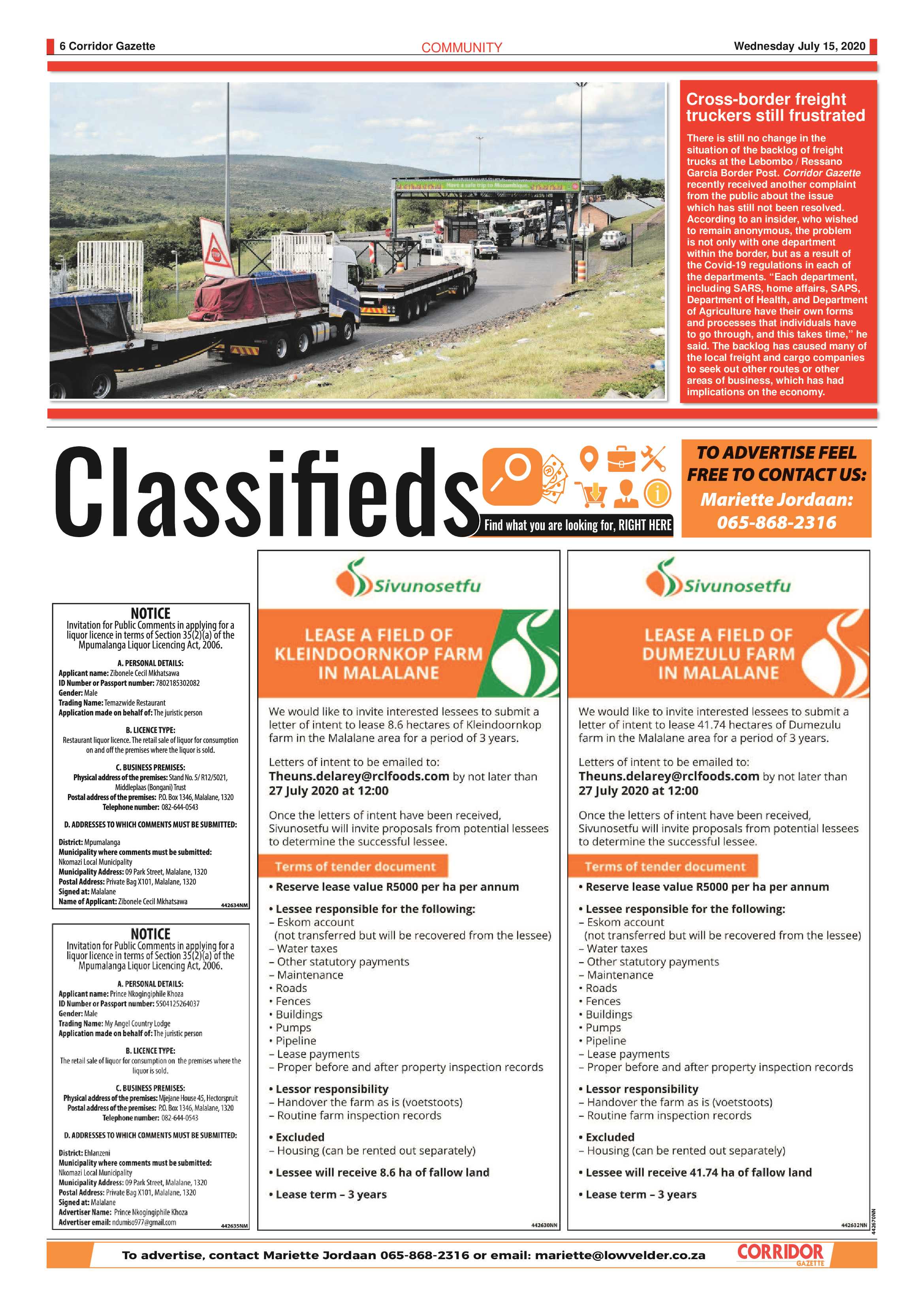 Corridor Gazette 15 July 2020 page 6