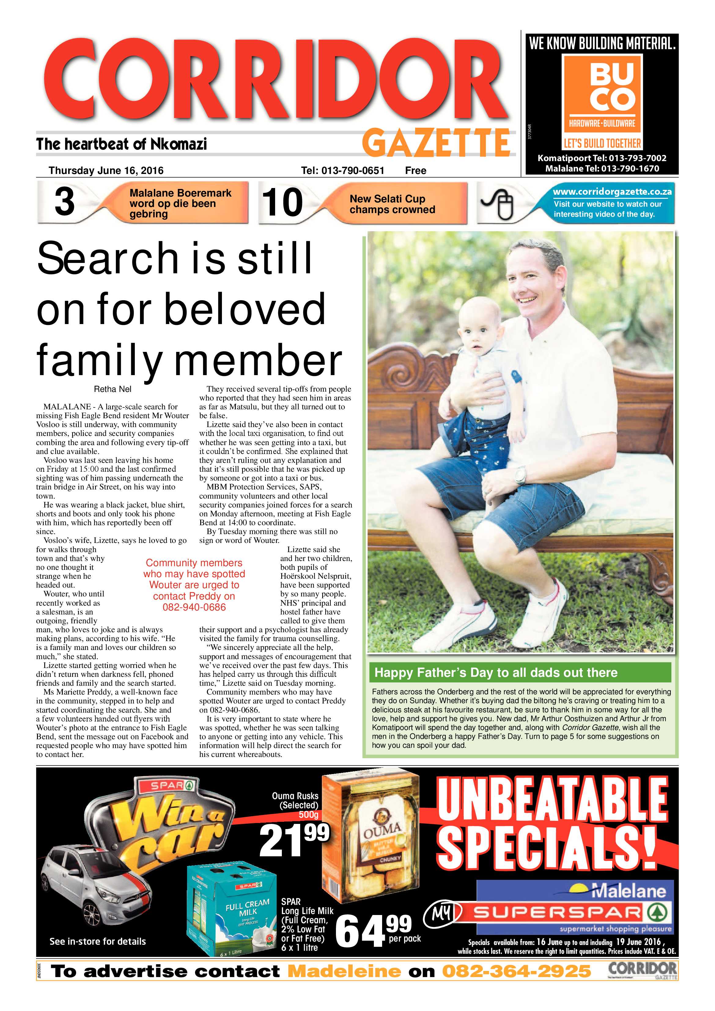 Corridor Gazette 15 June 2017 page 1