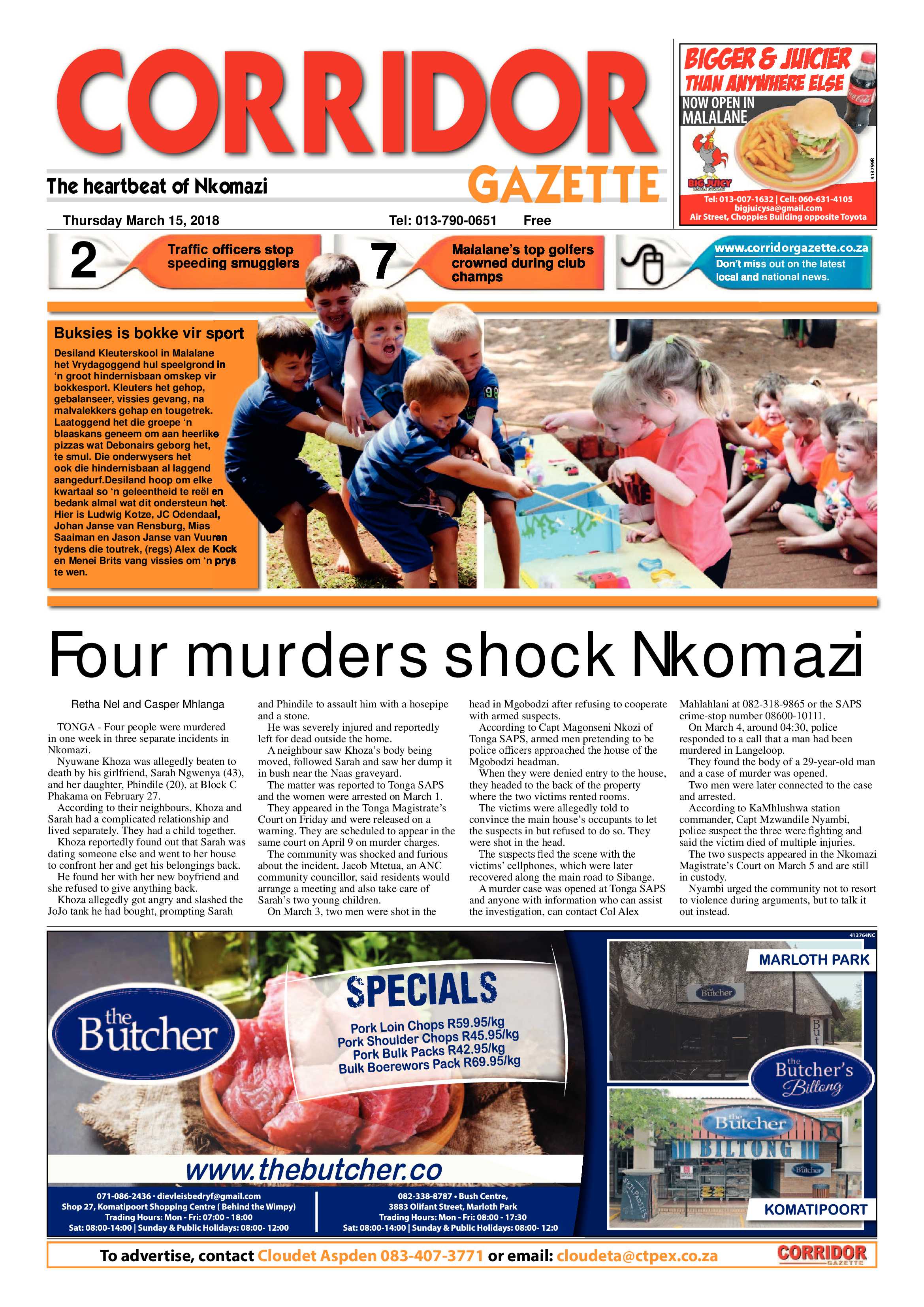 Corridor Gazette 15 March 2018 page 1