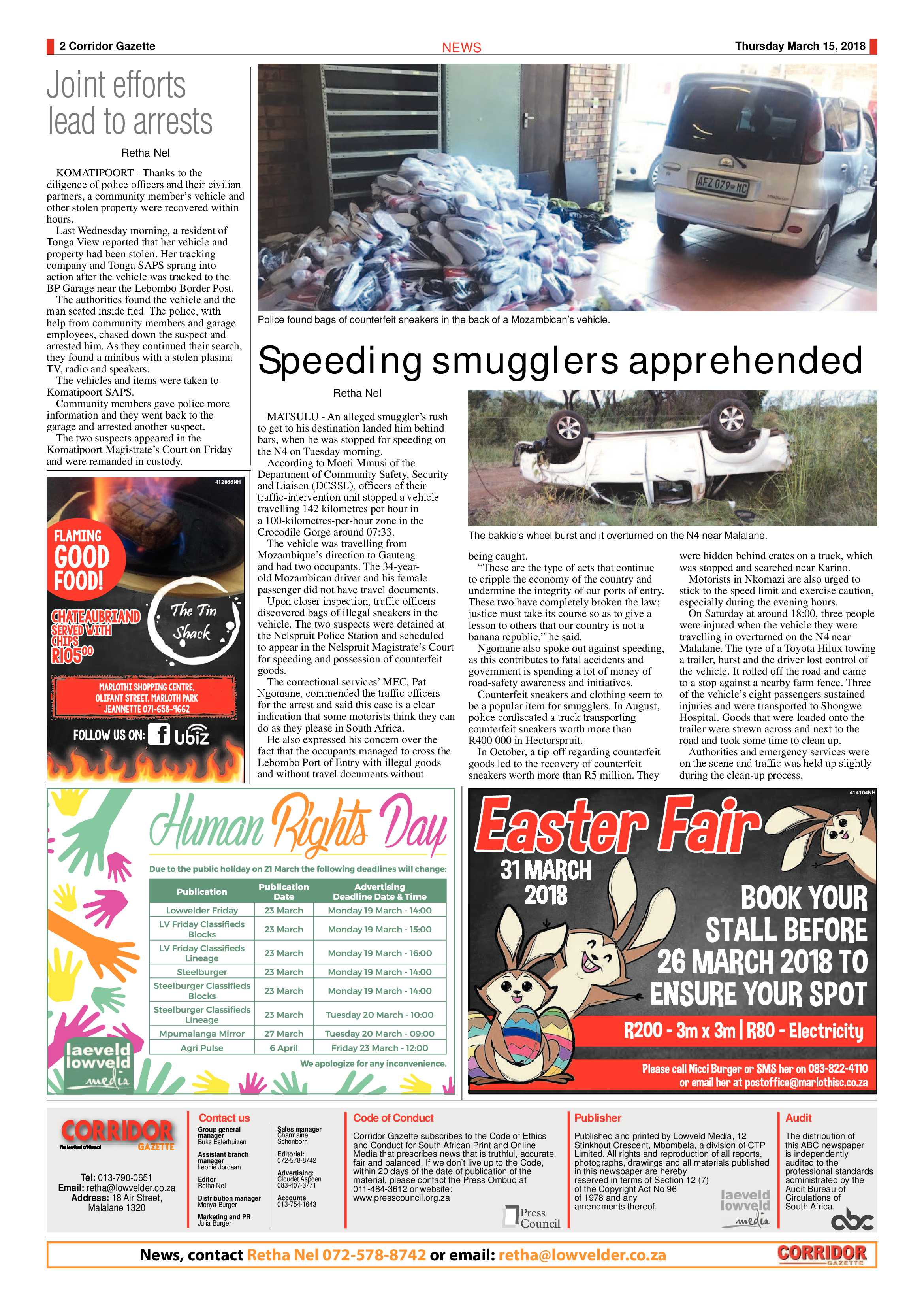 Corridor Gazette 15 March 2018 page 2