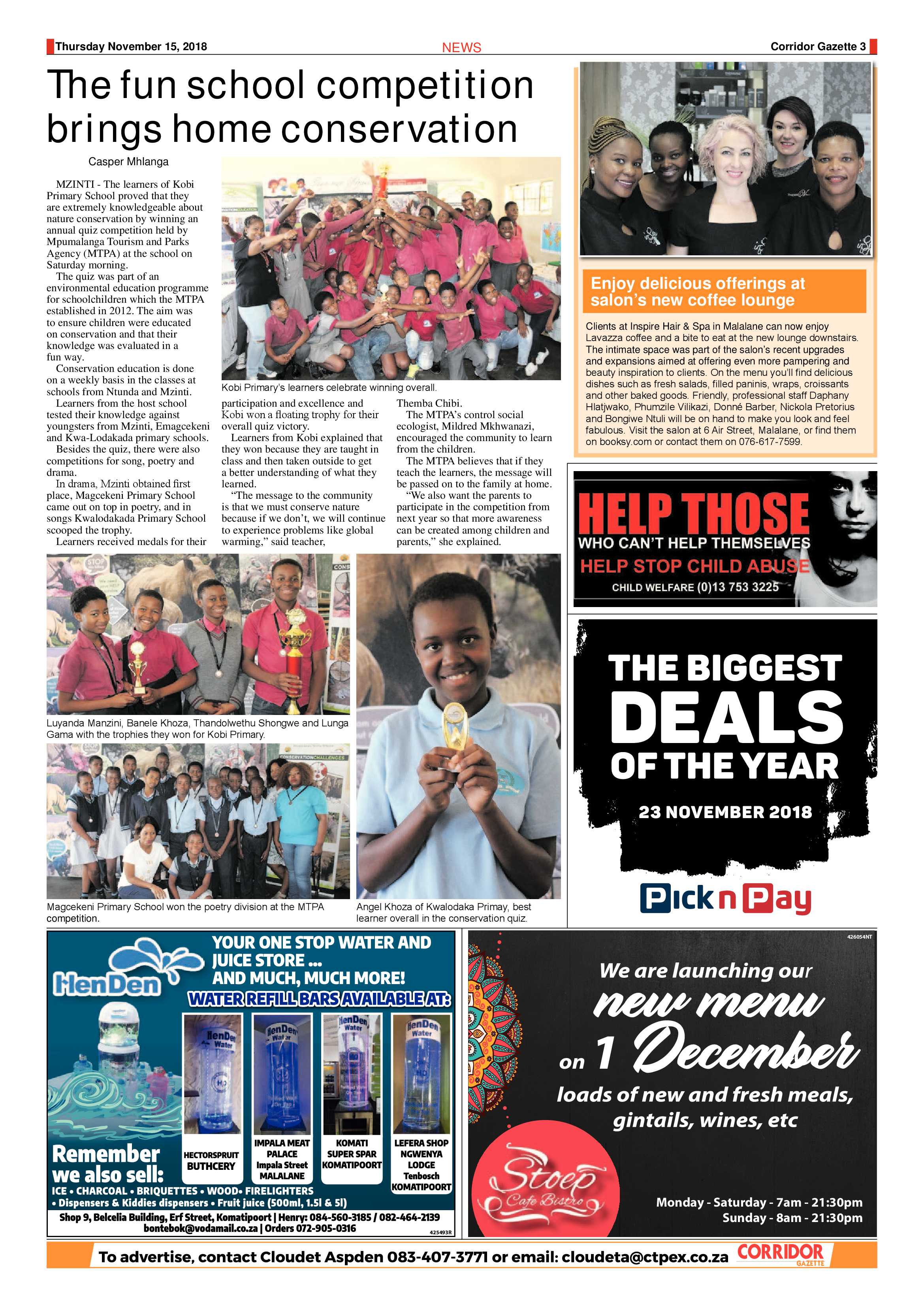 Corridor Gazette 15 November 2018 page 3