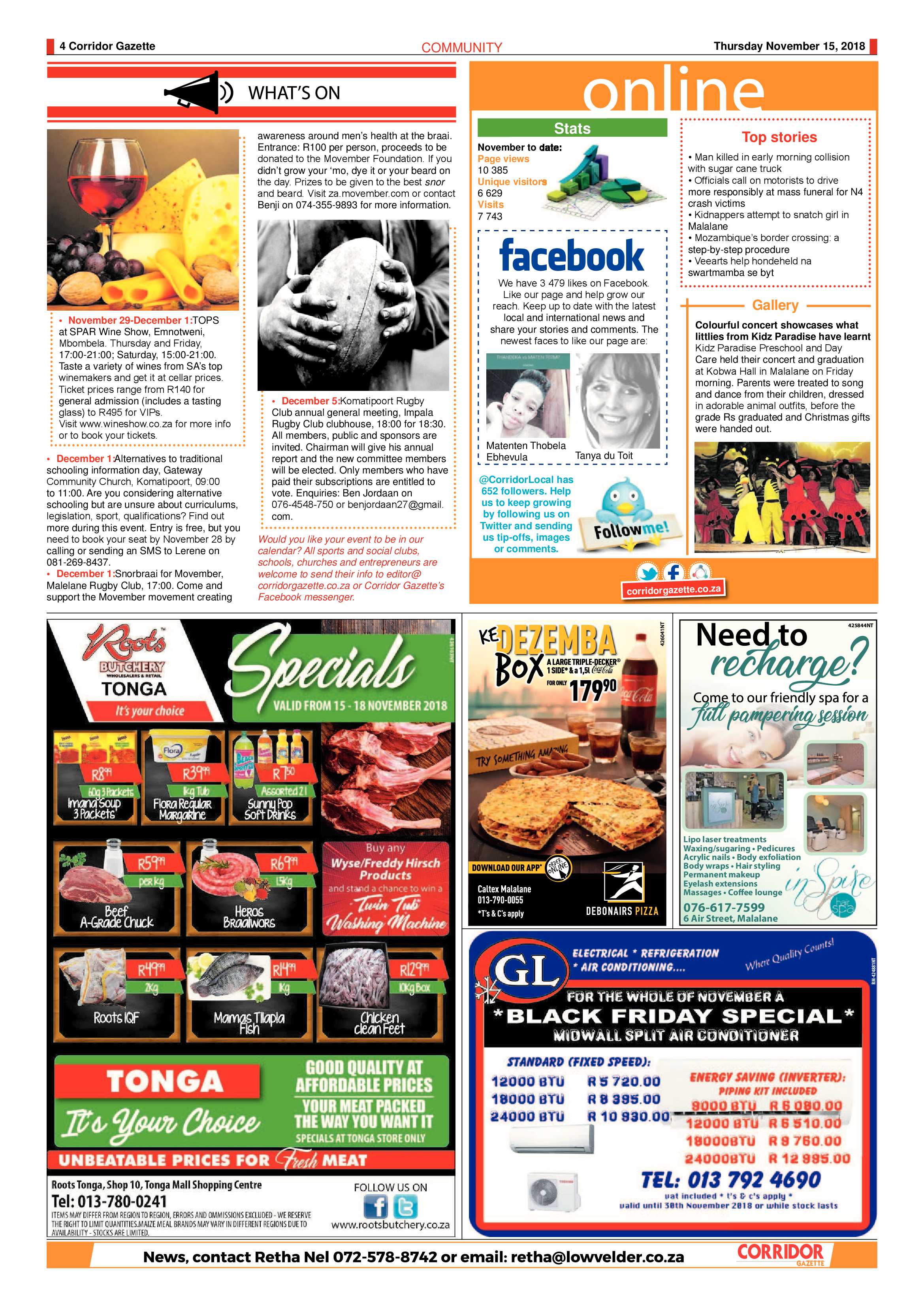 Corridor Gazette 15 November 2018 page 4