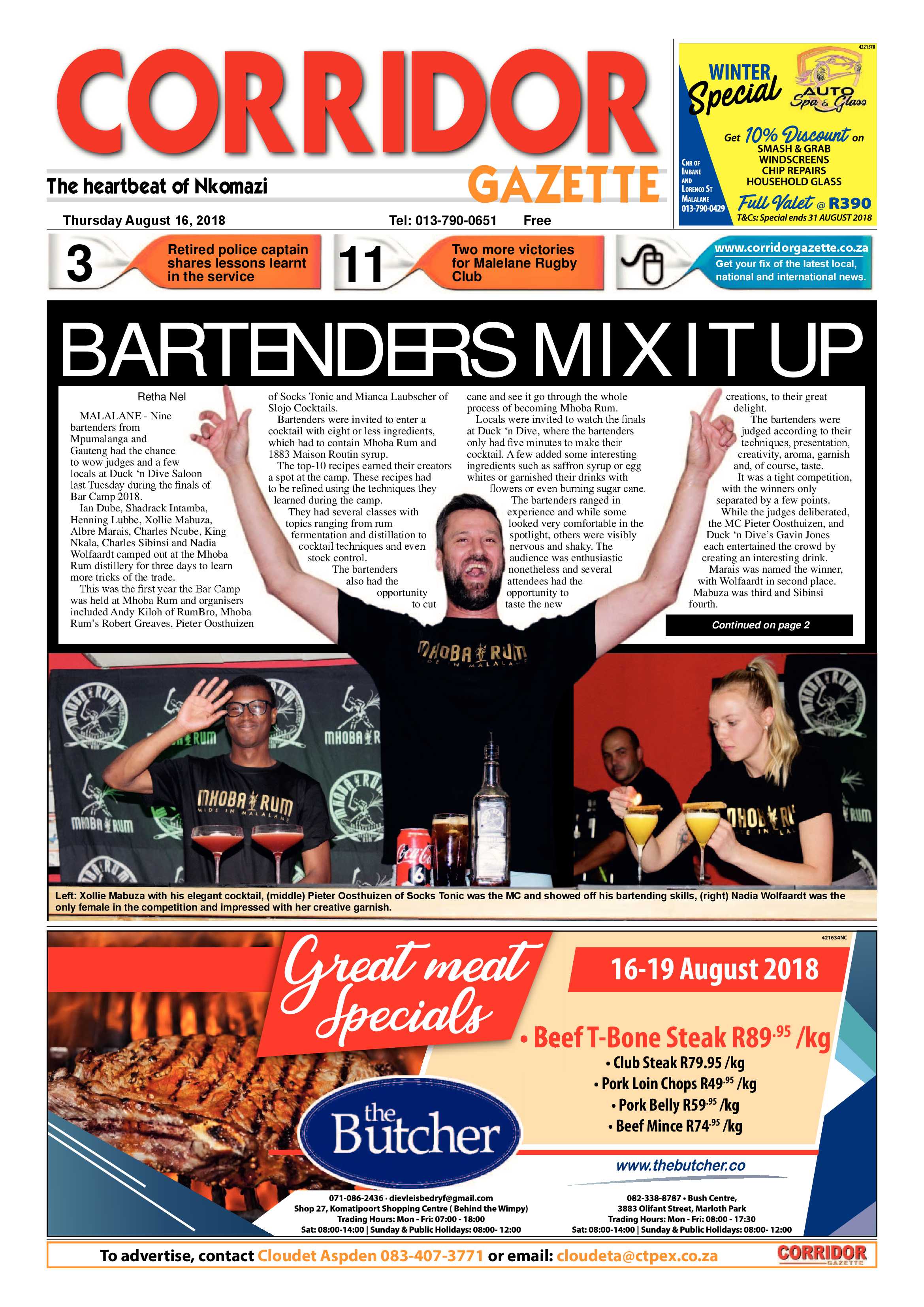 Corridor Gazette 16 August 2018 page 1
