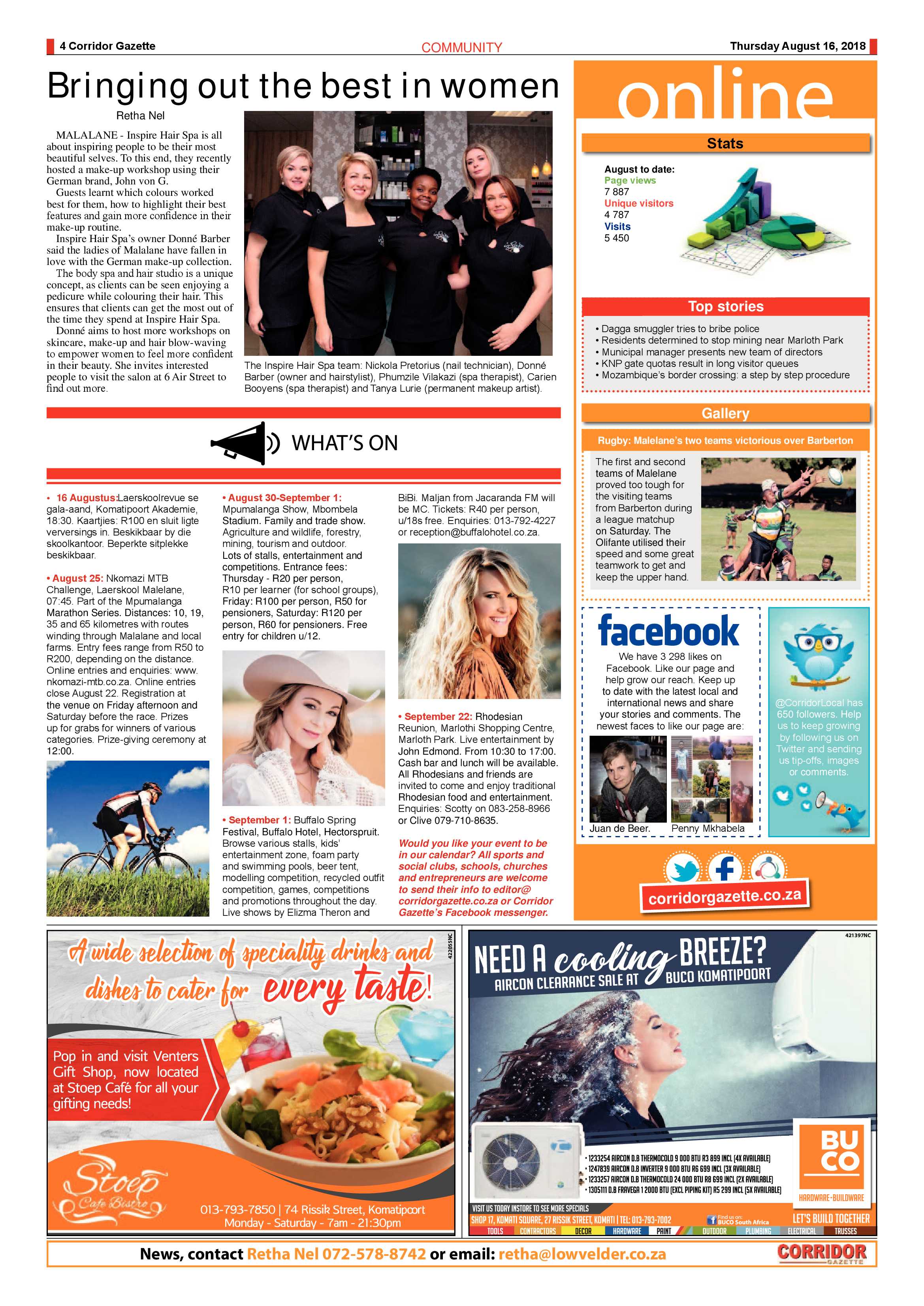 Corridor Gazette 16 August 2018 page 4
