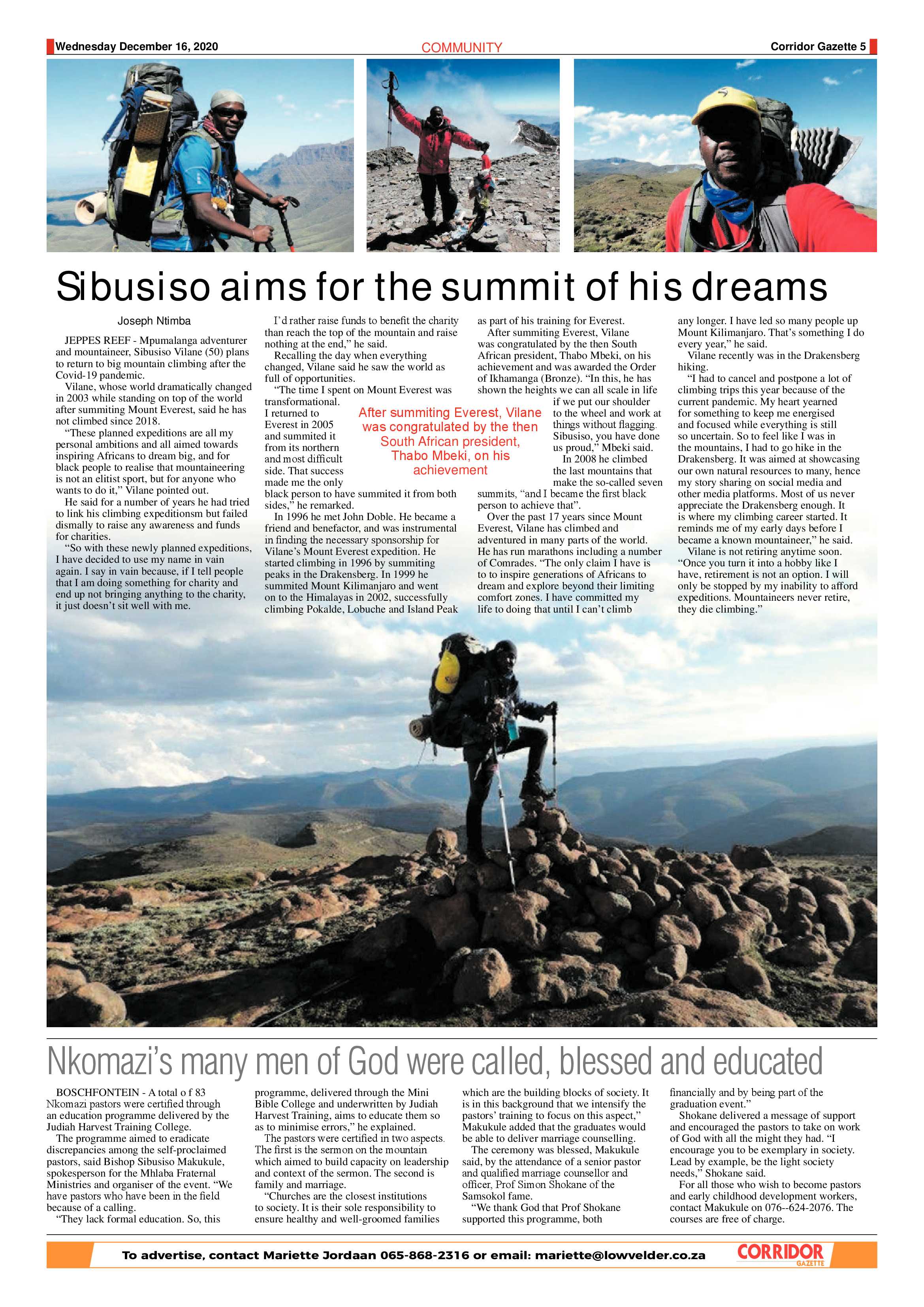 Corridor Gazette 16 December 2020 page 5