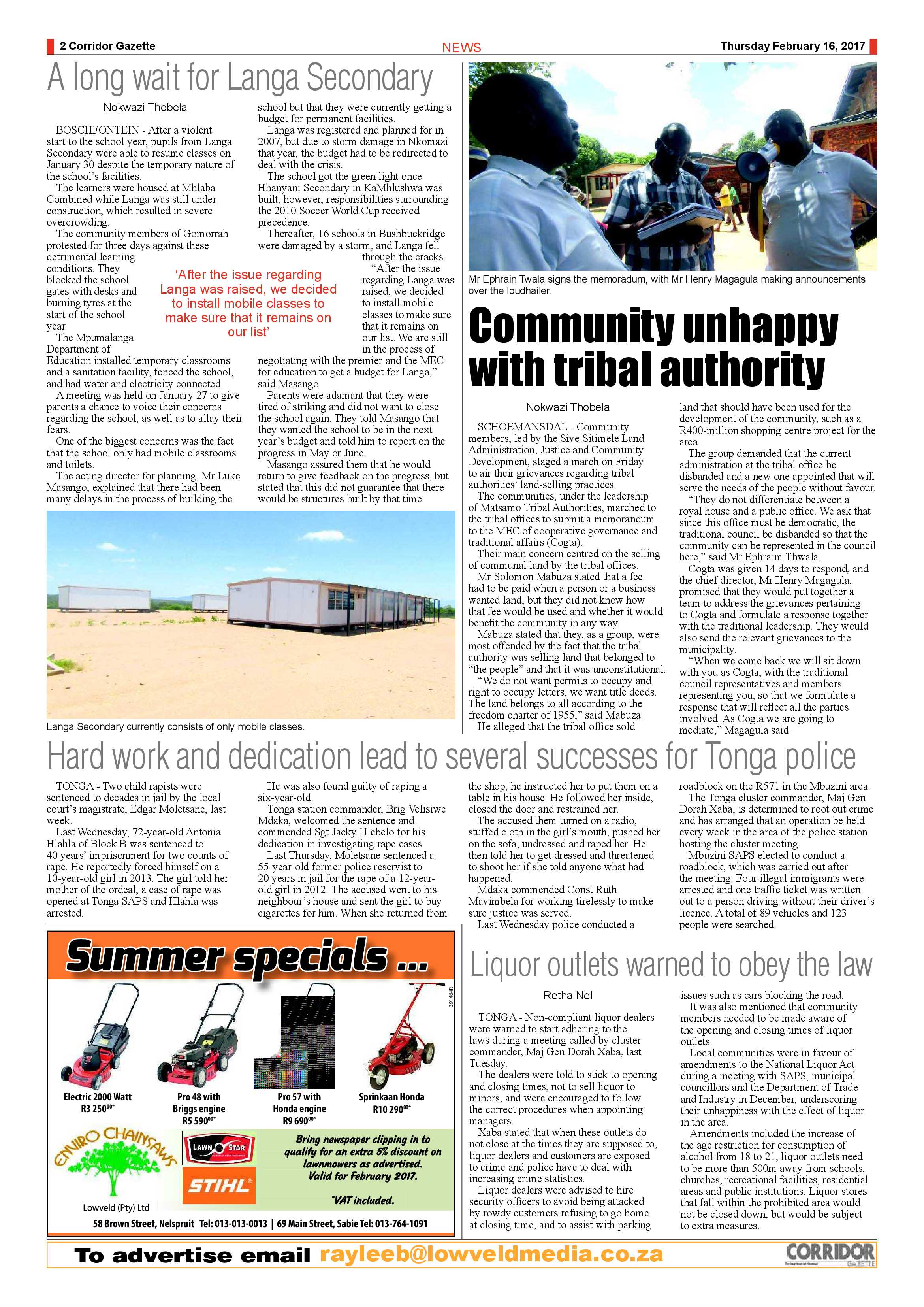Corridor Gazette 16 February 2017 page 2