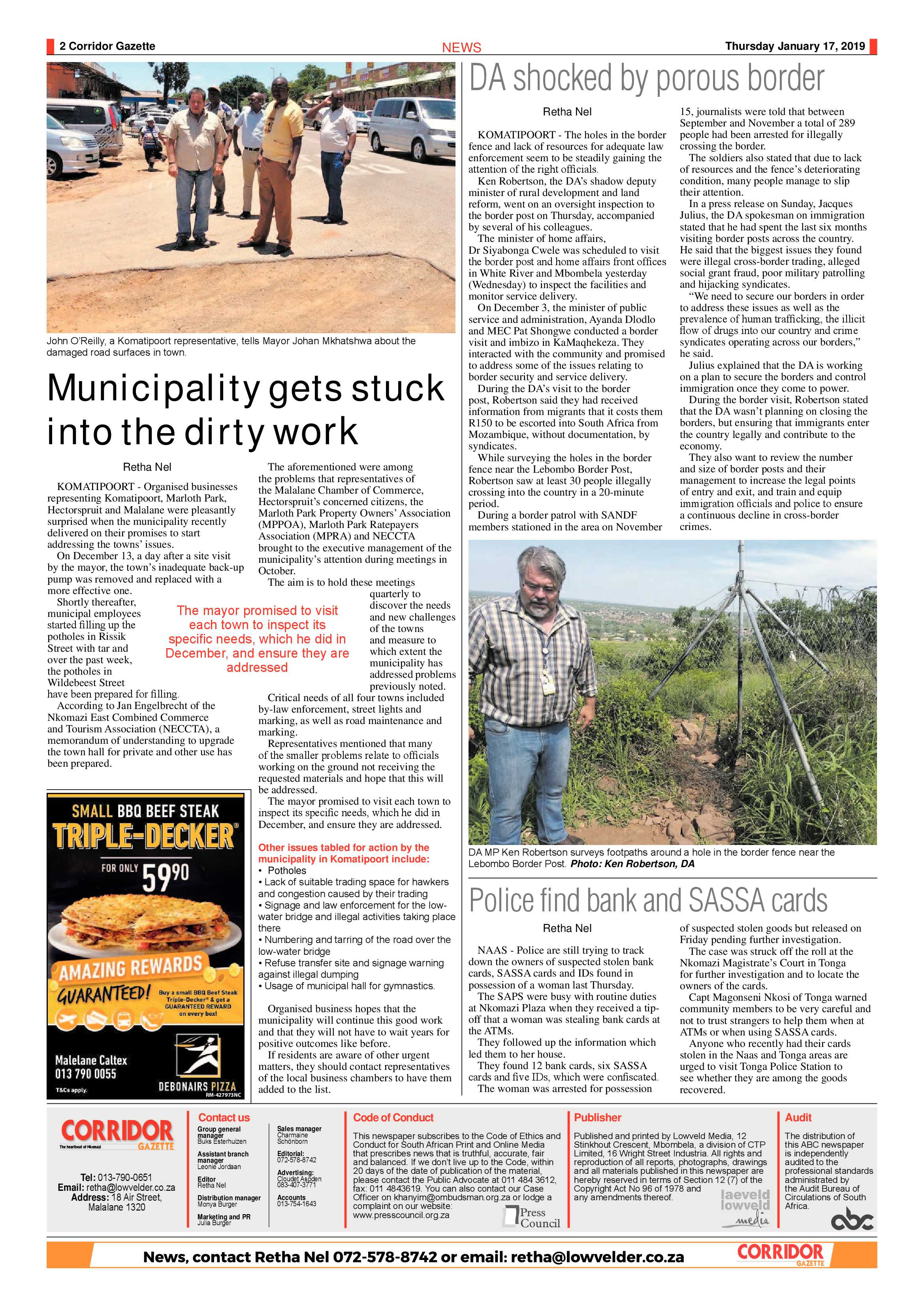 Corridor Gazette 17 January 2019 page 2