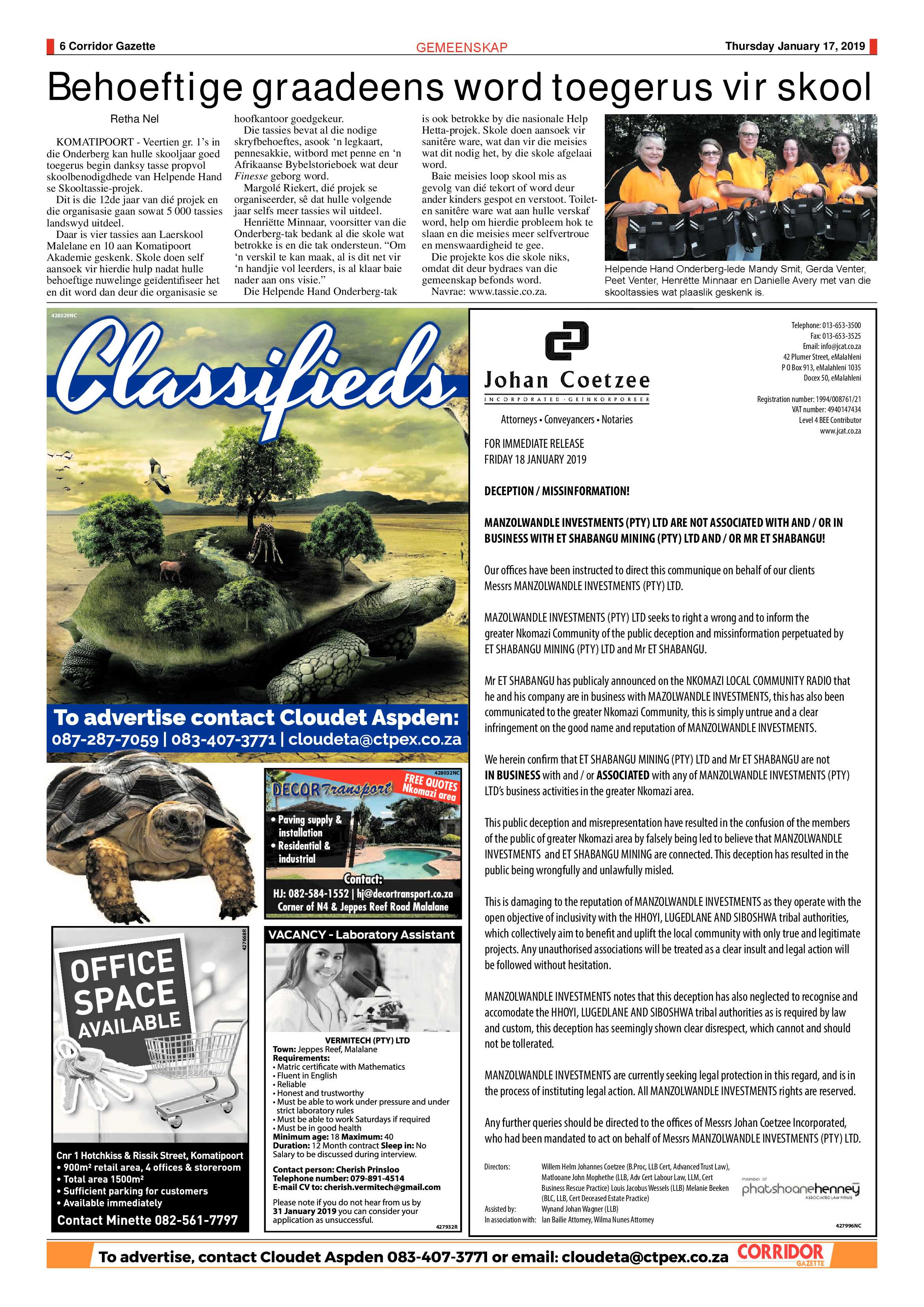 Corridor Gazette 17 January 2019 page 6
