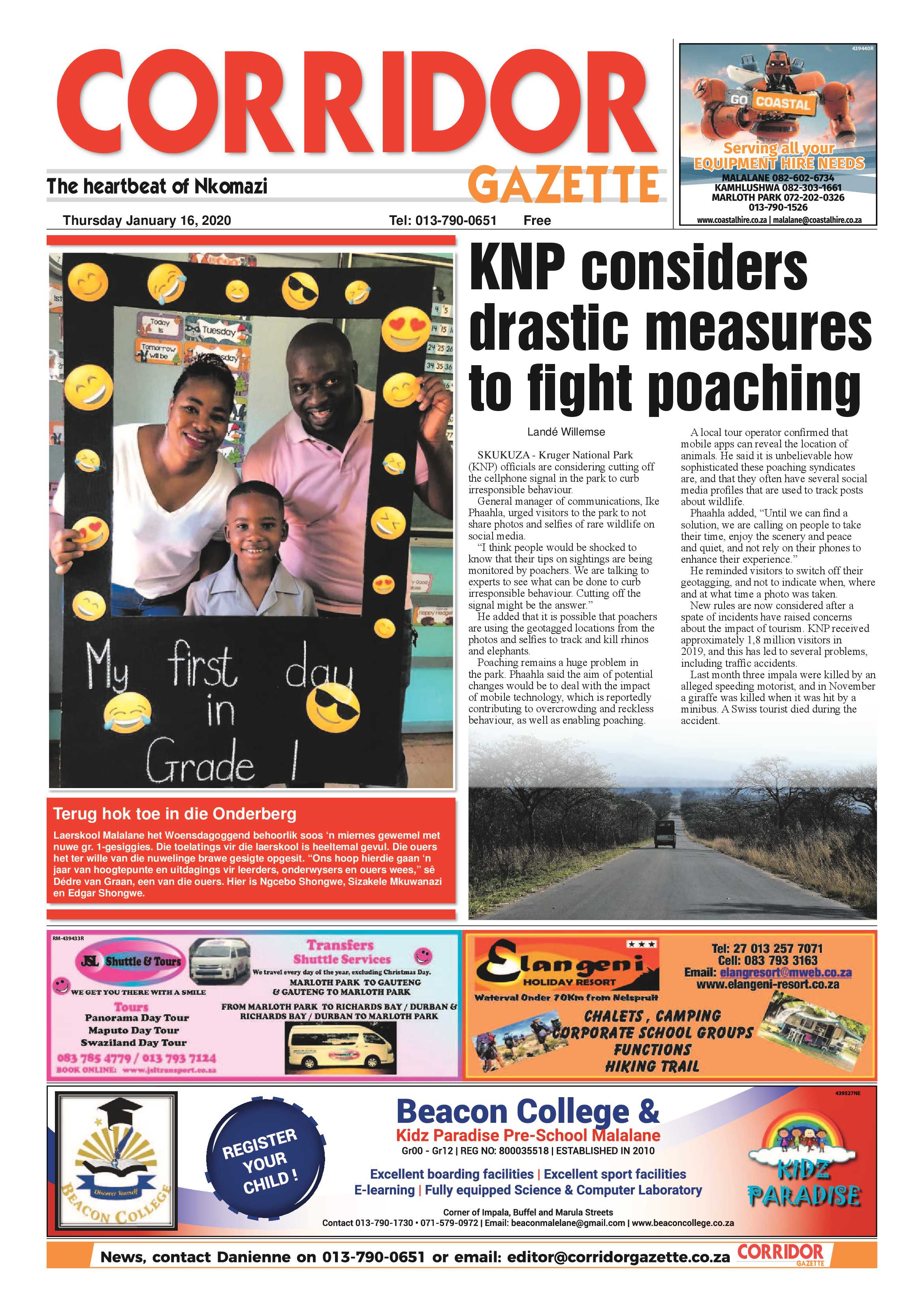 Corridor gazette 16 January 2020 page 1