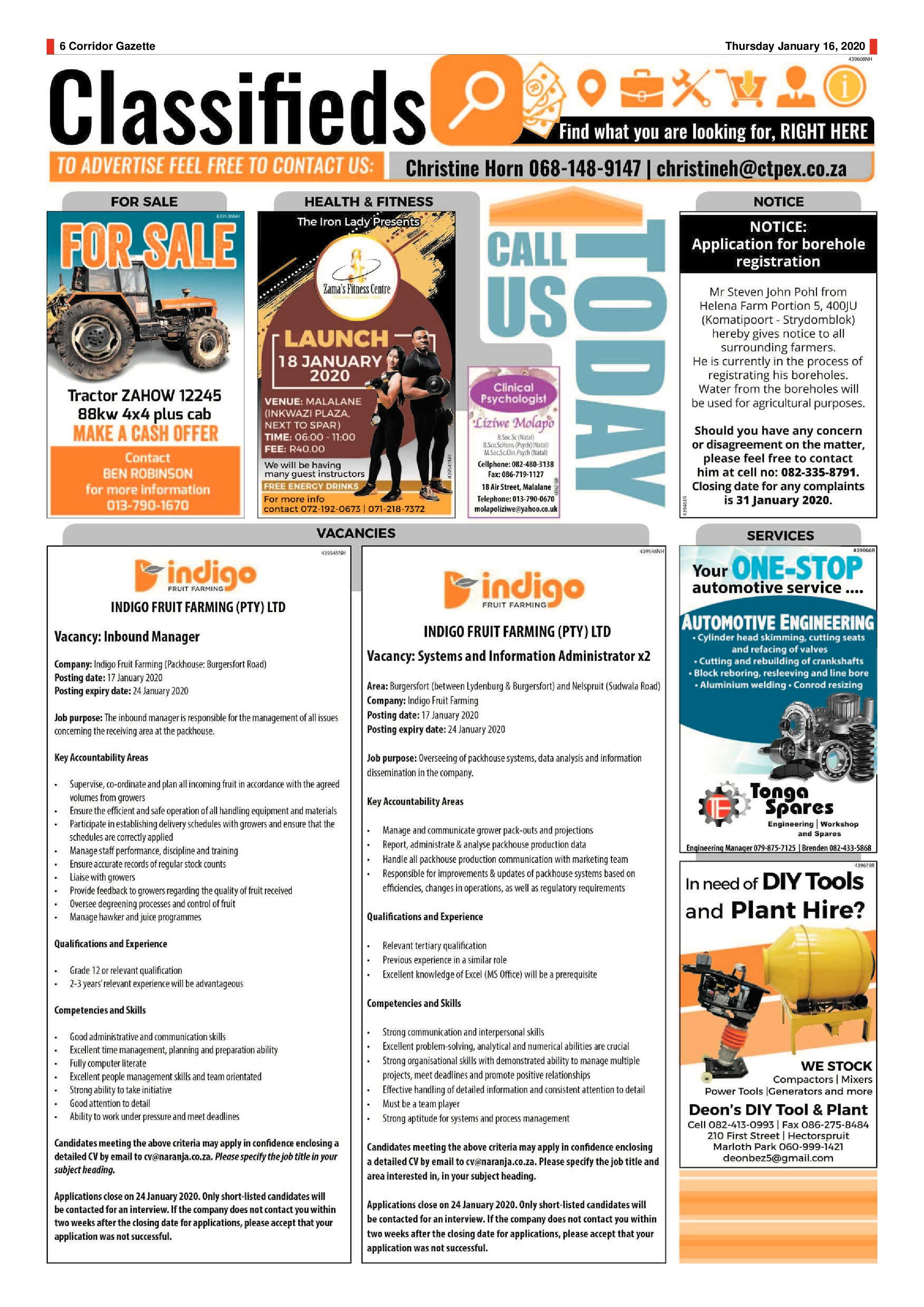 Corridor gazette 16 January 2020 page 6