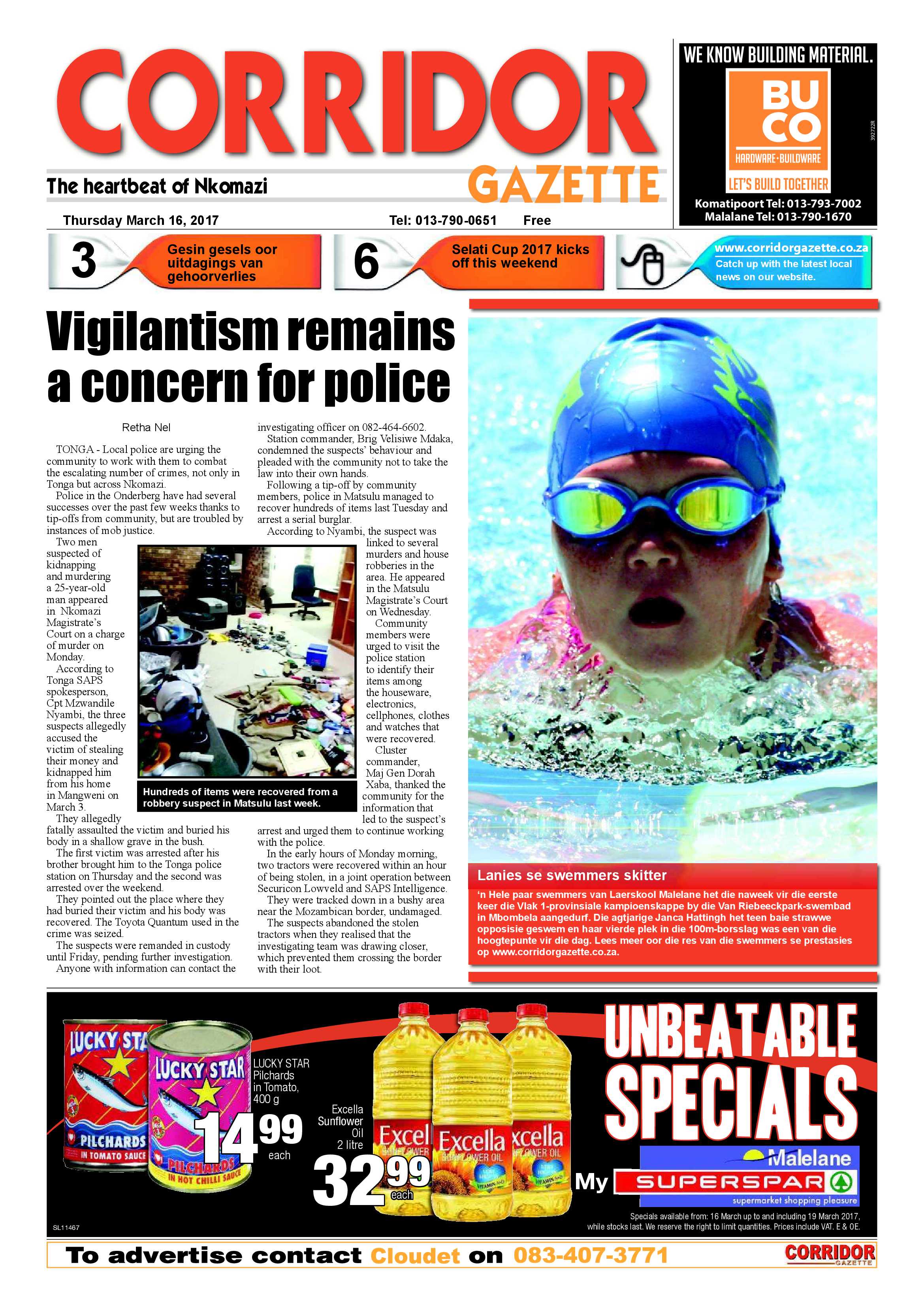 Corridor Gazette 16 March 2017 page 1