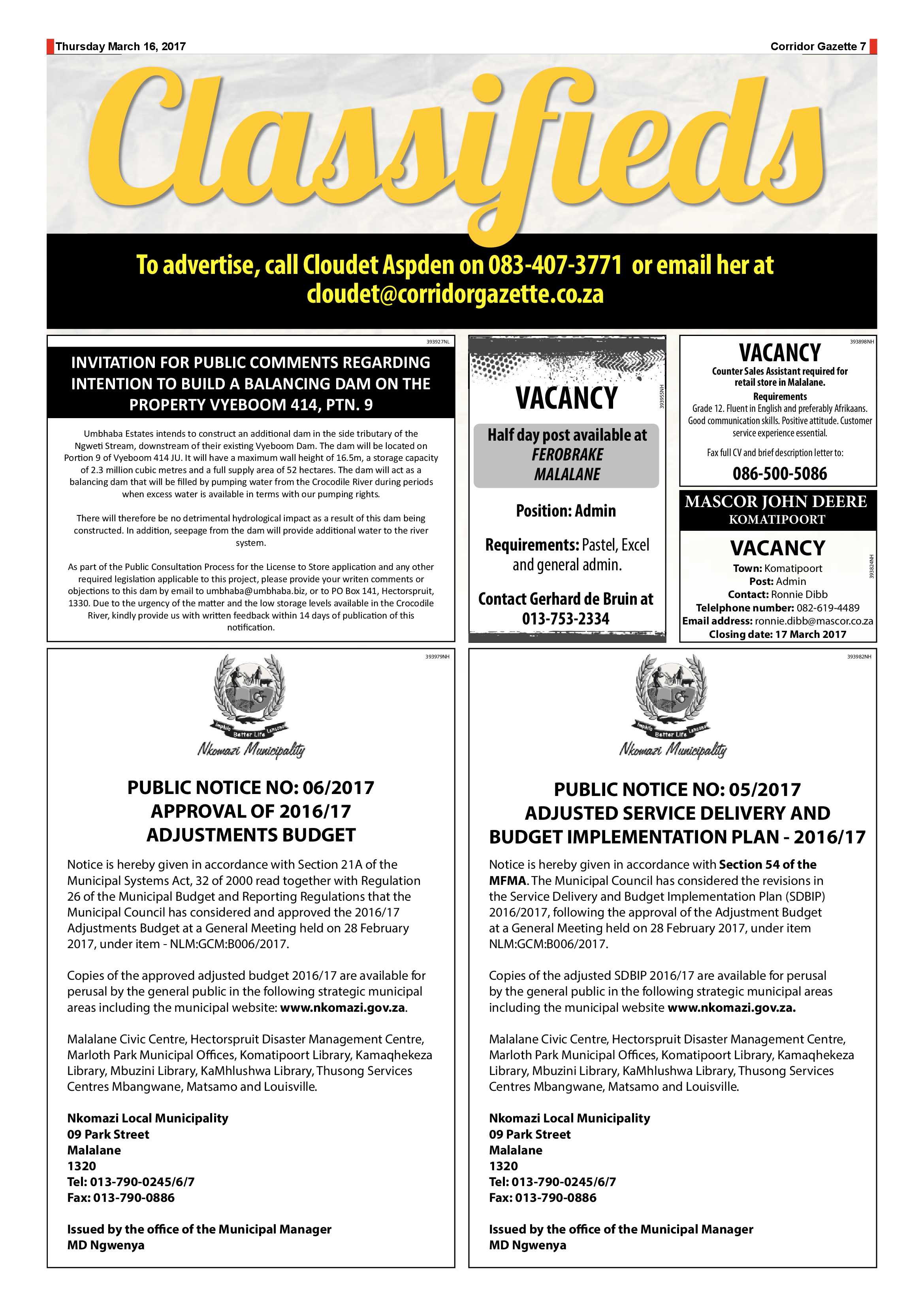 Corridor Gazette 16 March 2017 page 7
