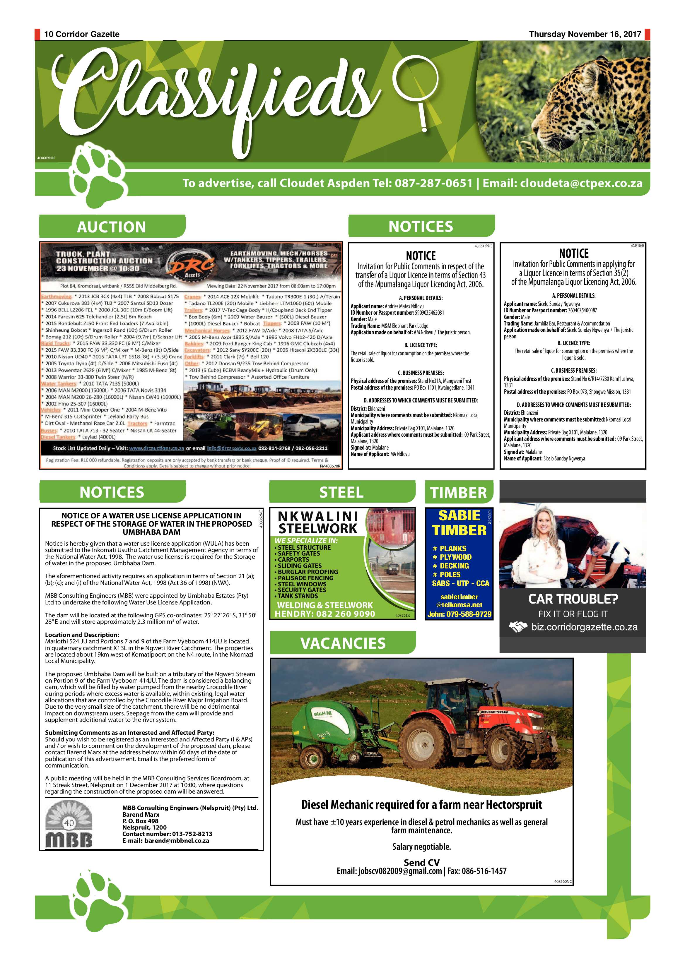 Corridor Gazette 16 November 2017 page 10