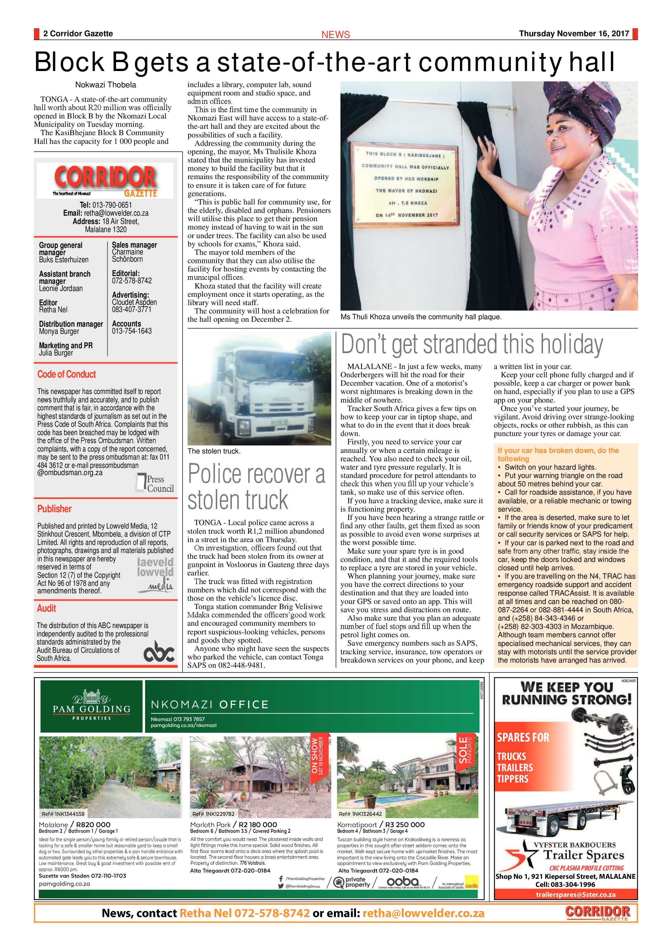 Corridor Gazette 16 November 2017 page 2