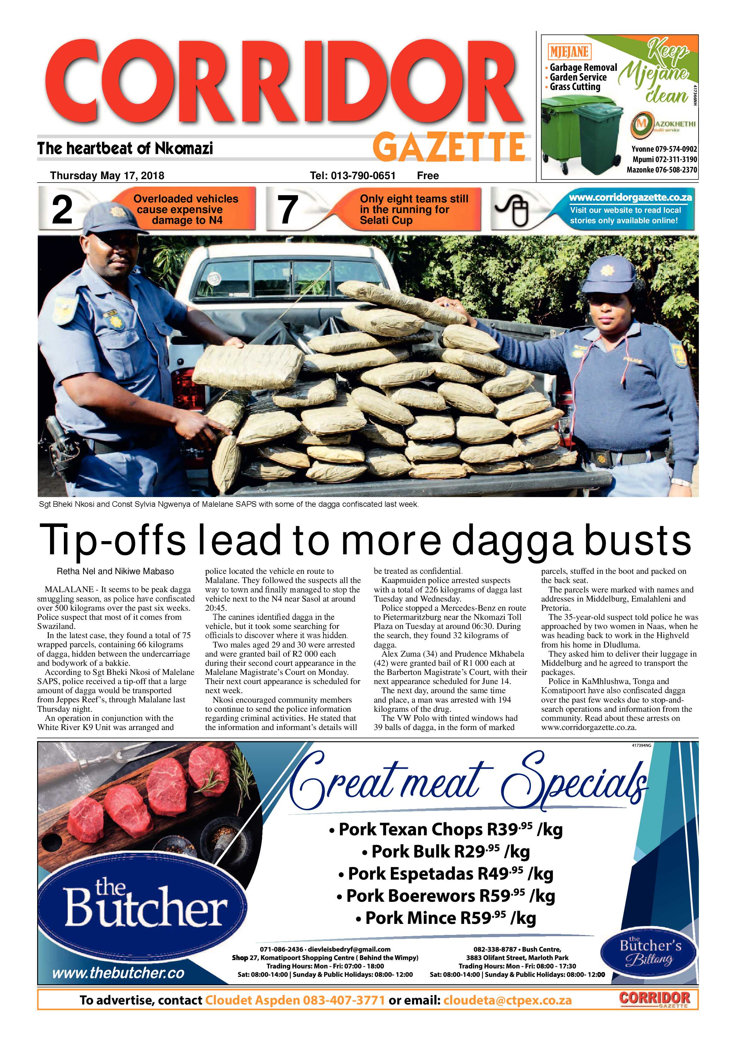 Corridor Gazette 17 May 2018 page 1