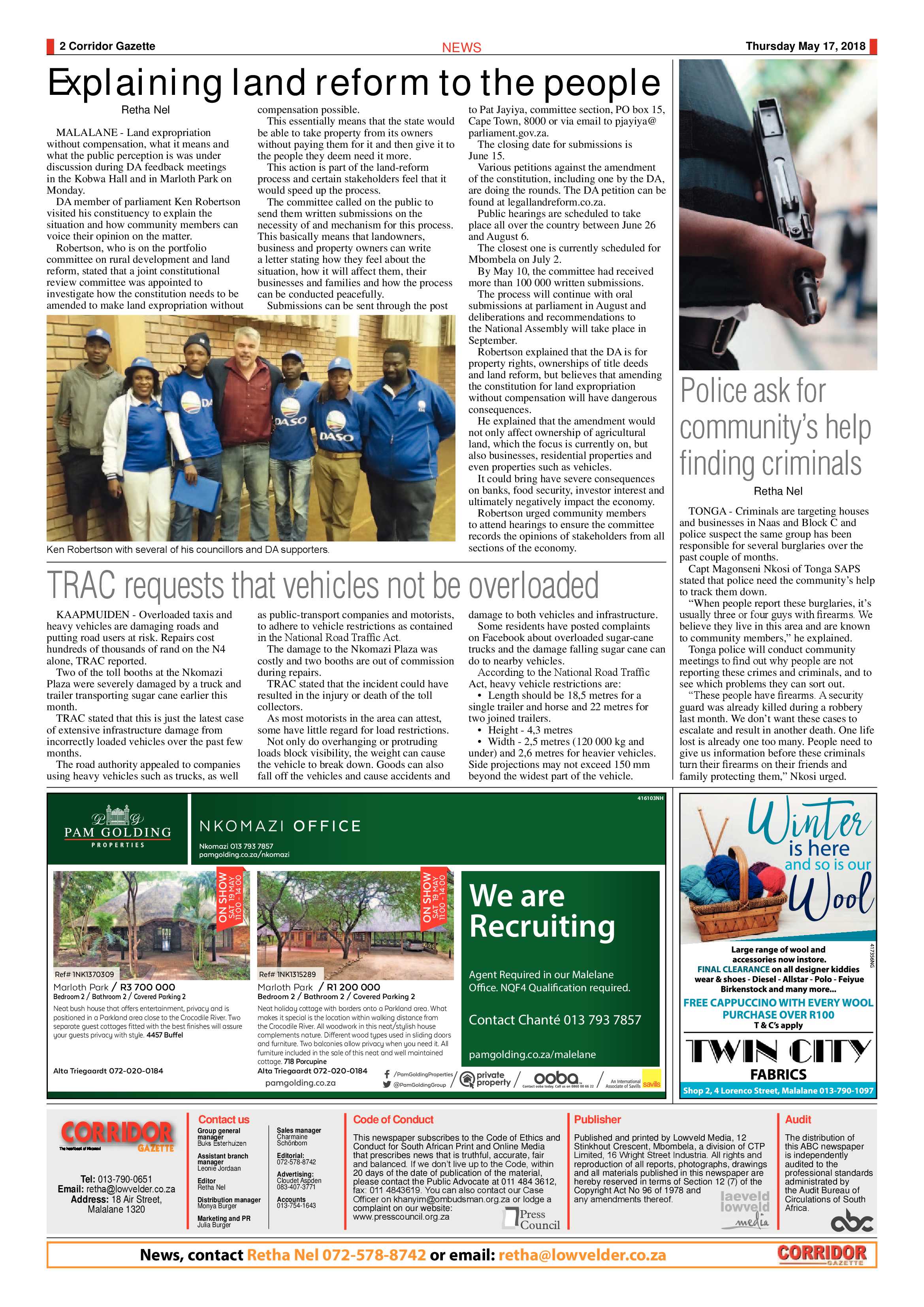Corridor Gazette 17 May 2018 page 2