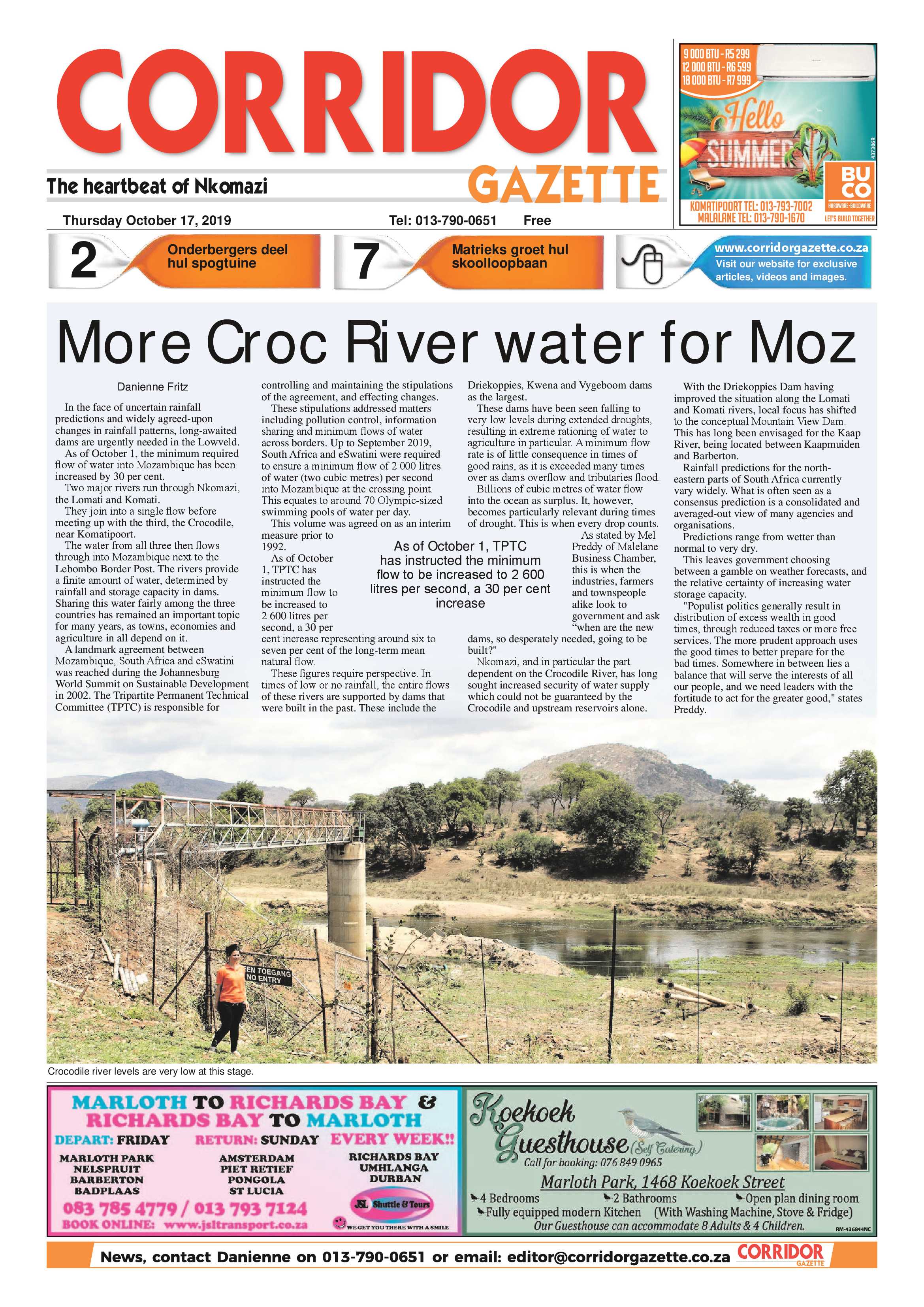Corridor Gazette 17 October 2019 page 1